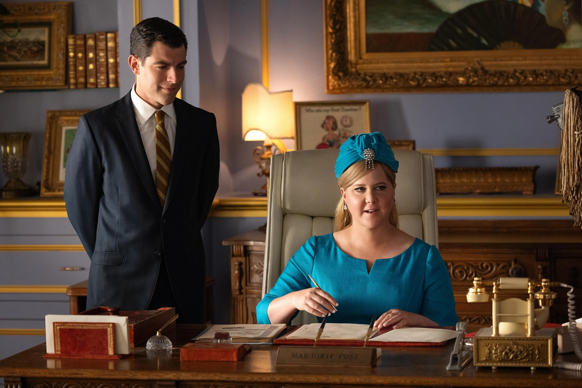 Max Greenfield and Amy Schumer in Unfrosted (2024)