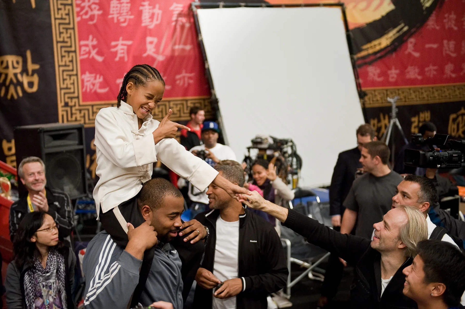 Harald Zwart and Jaden Smith in The Karate Kid (2010)