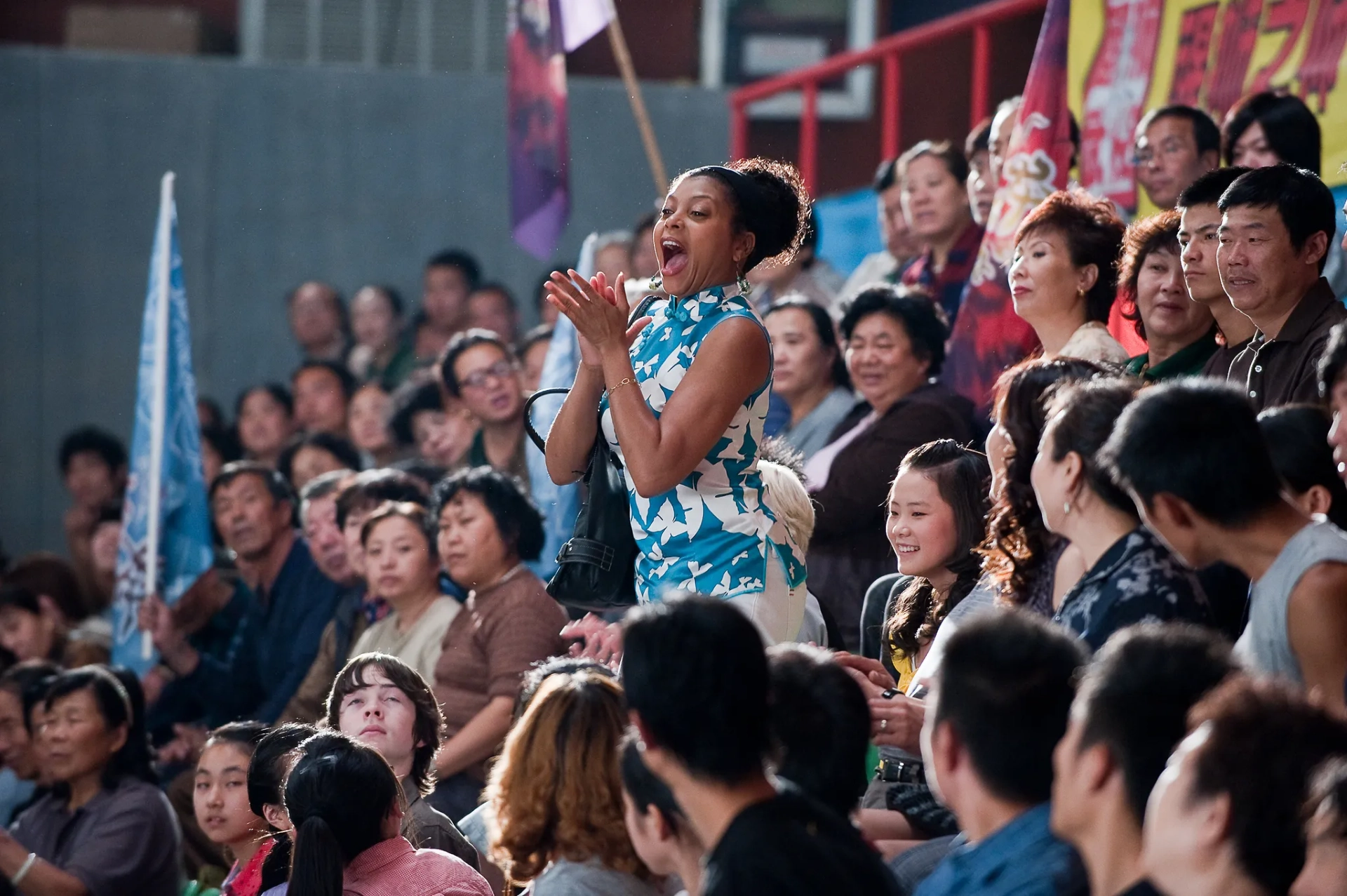 Taraji P. Henson, Wenwen Han, and Luke Carberry in The Karate Kid (2010)