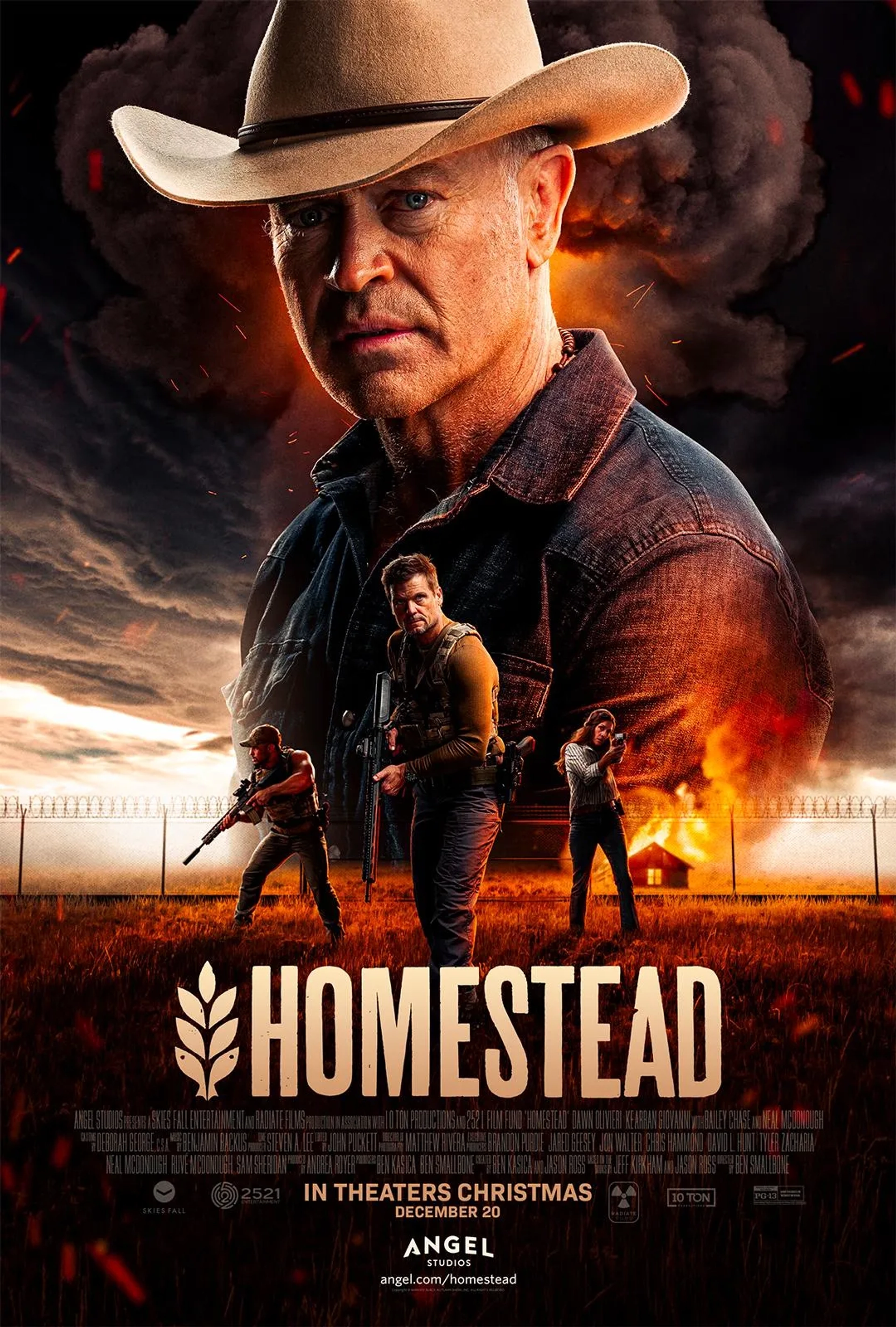 Bailey Chase, Neal McDonough, Emmanuel McCord, and Dawn Olivieri in Homestead (2024)