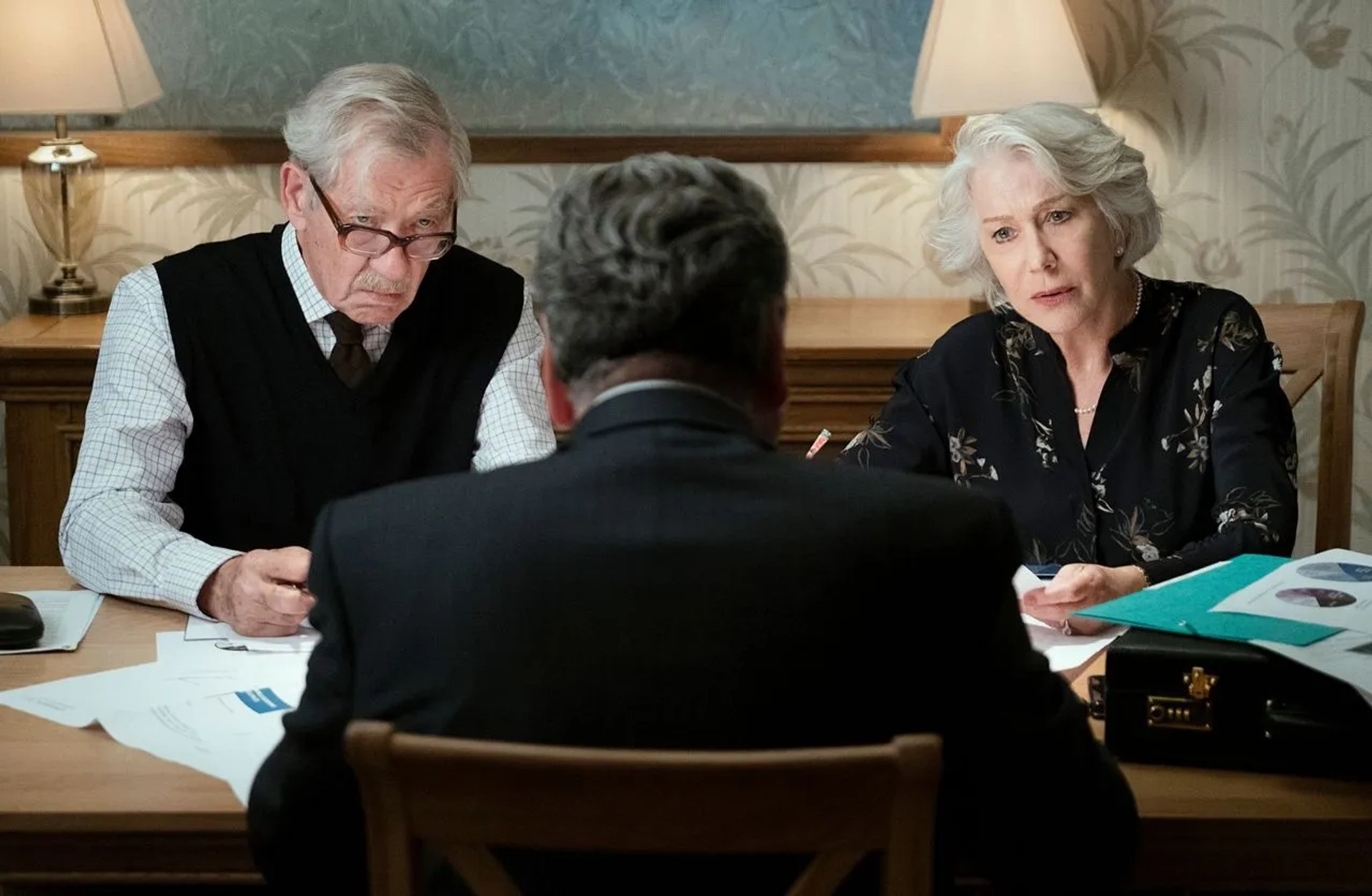 Helen Mirren, Ian McKellen, and Jim Carter in The Good Liar (2019)