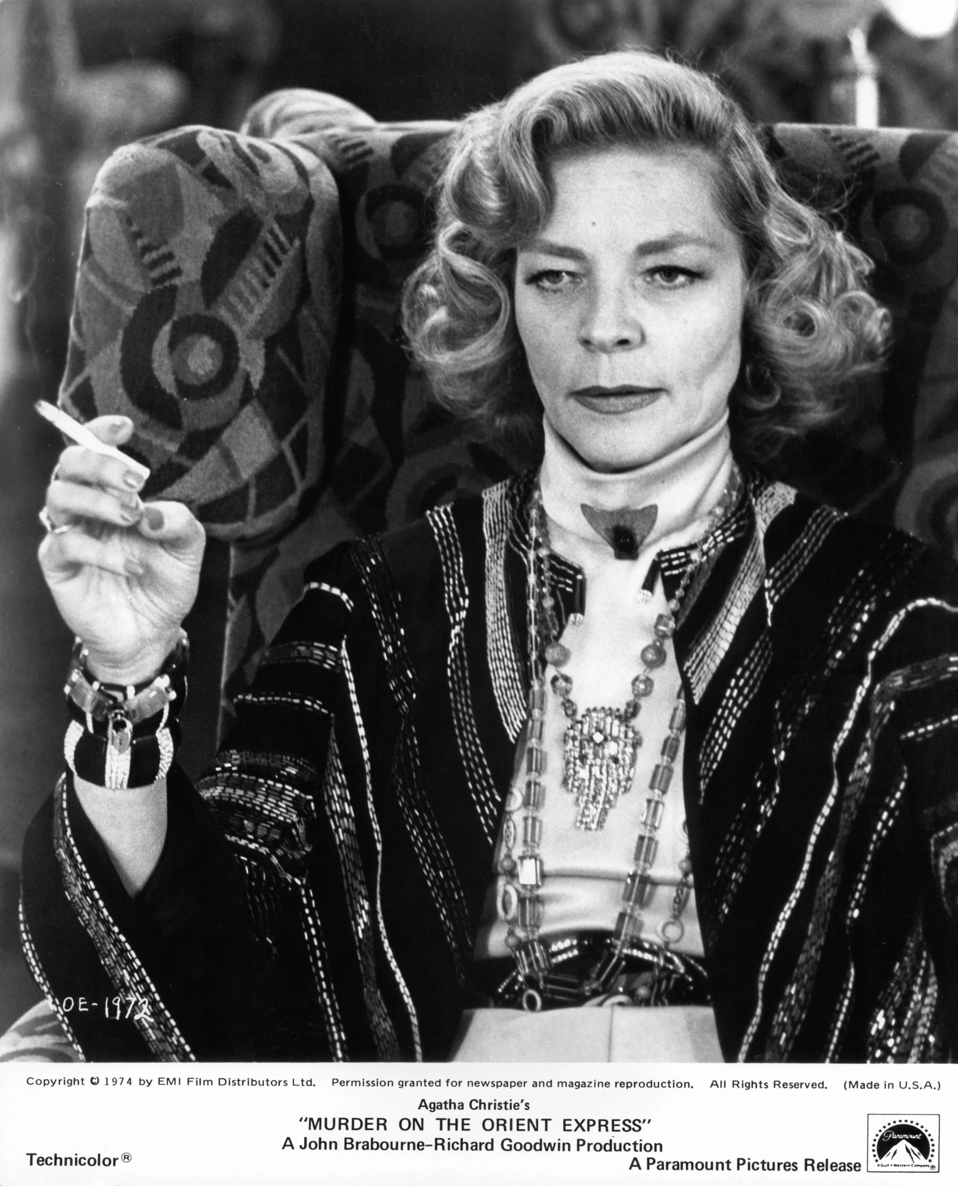 Lauren Bacall in Murder on the Orient Express (1974)
