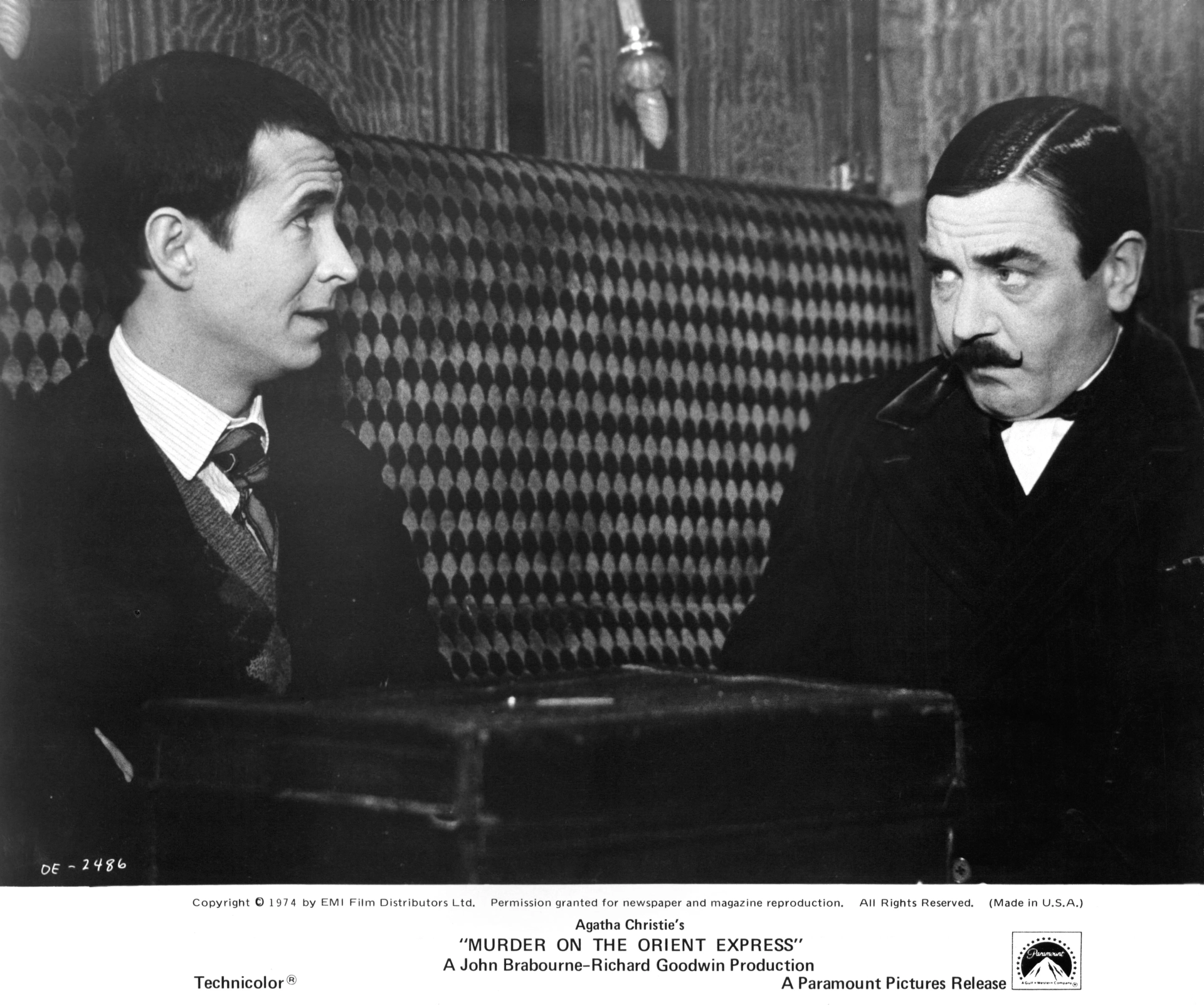Anthony Perkins and Albert Finney in Murder on the Orient Express (1974)