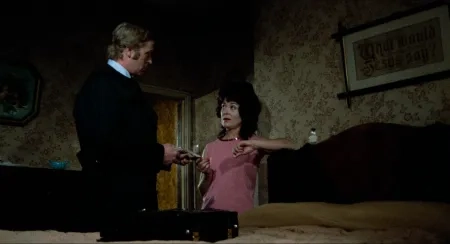 Michael Caine and Rosemarie Dunham in Get Carter (1971)