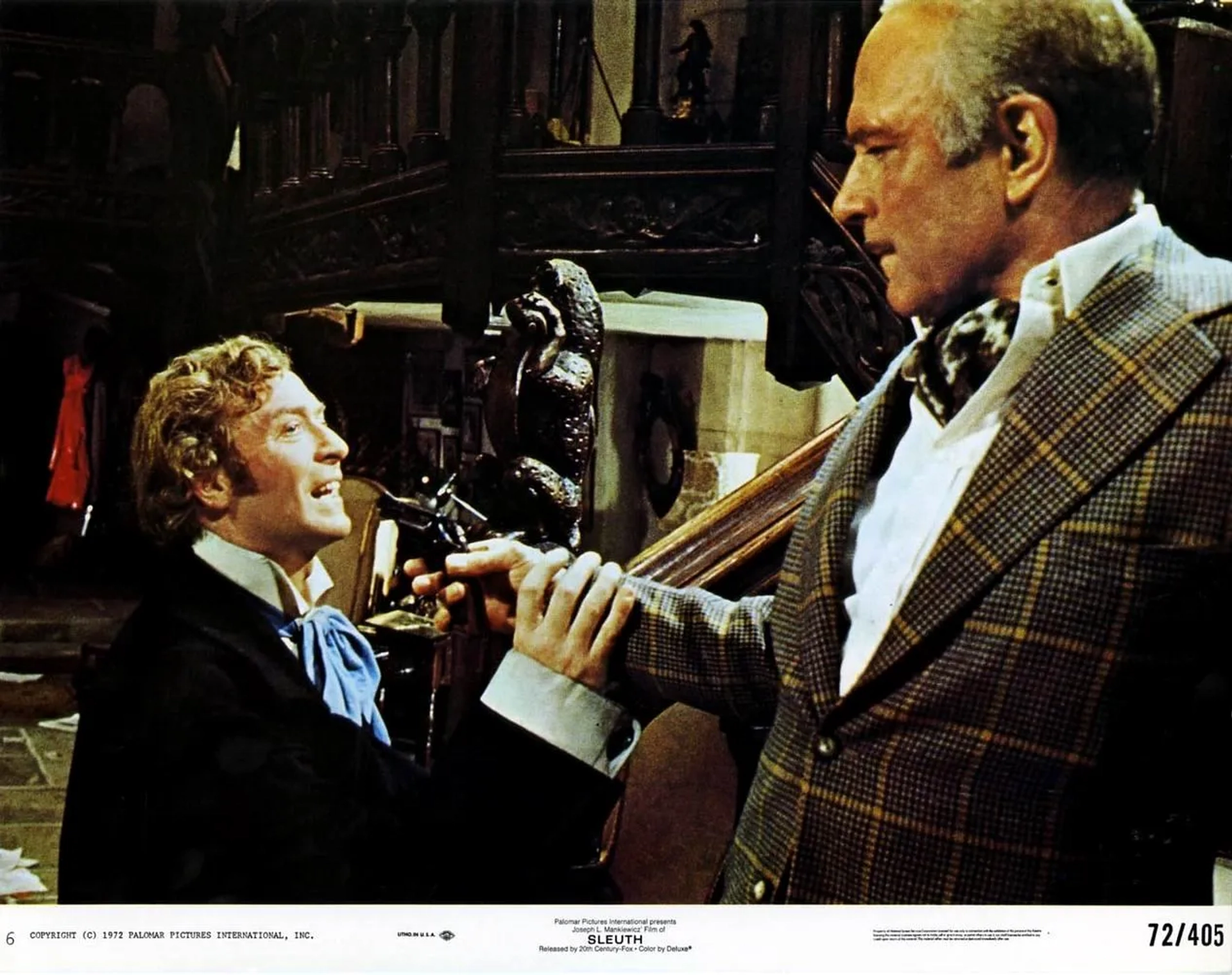 Laurence Olivier and Michael Caine in Sleuth (1972)