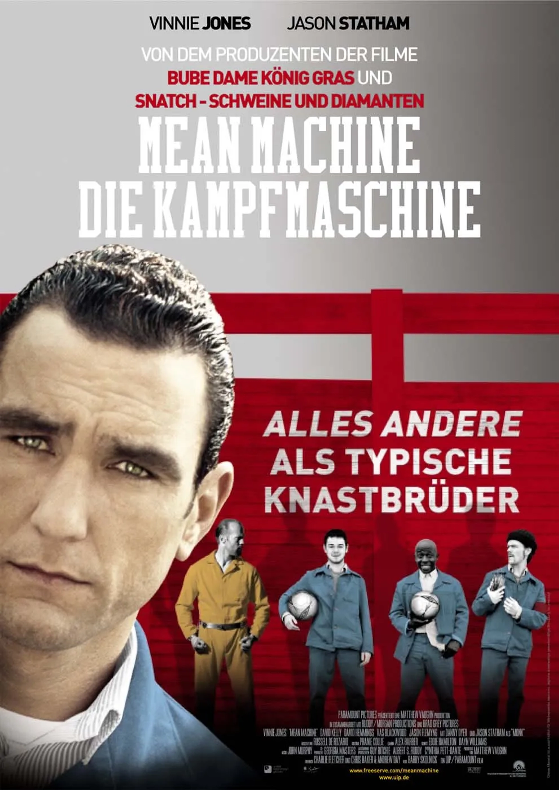 Vinnie Jones, Jason Statham, Vas Blackwood, Danny Dyer, and Stephen Walters in Mean Machine (2001)