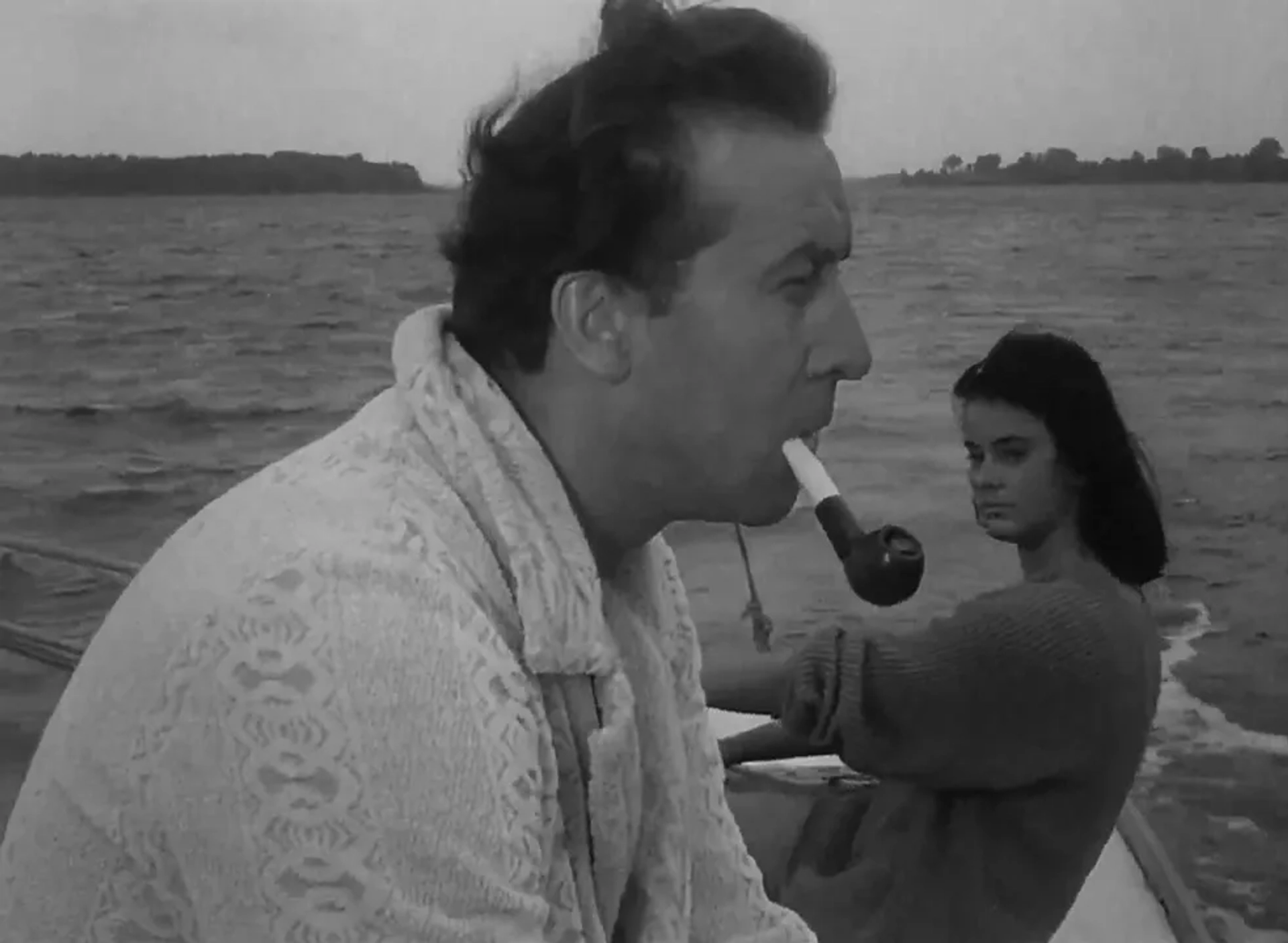 Leon Niemczyk and Jolanta Umecka in Knife in the Water (1962)