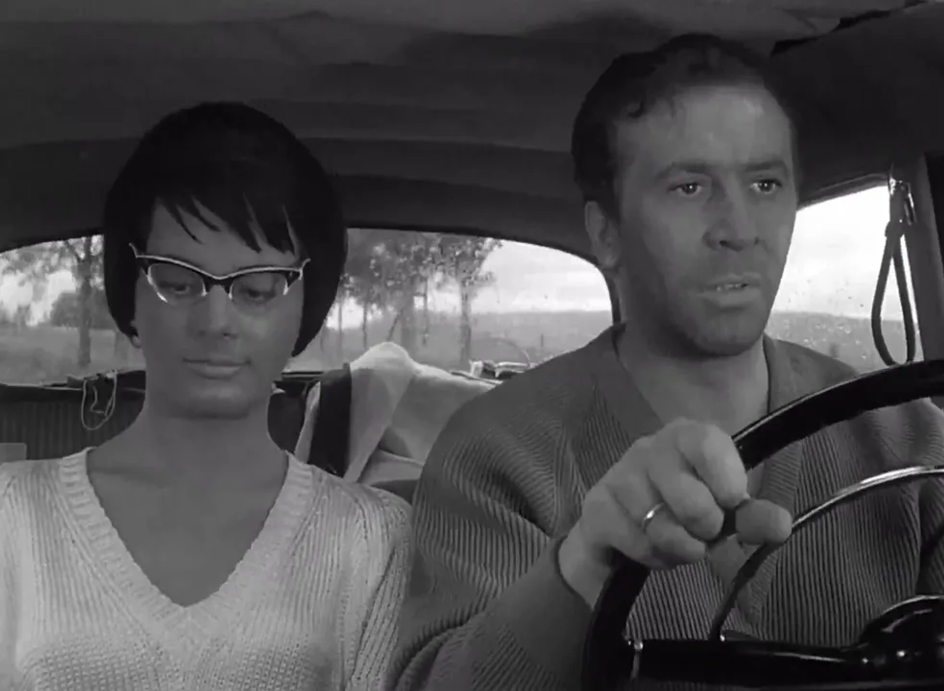 Leon Niemczyk and Jolanta Umecka in Knife in the Water (1962)