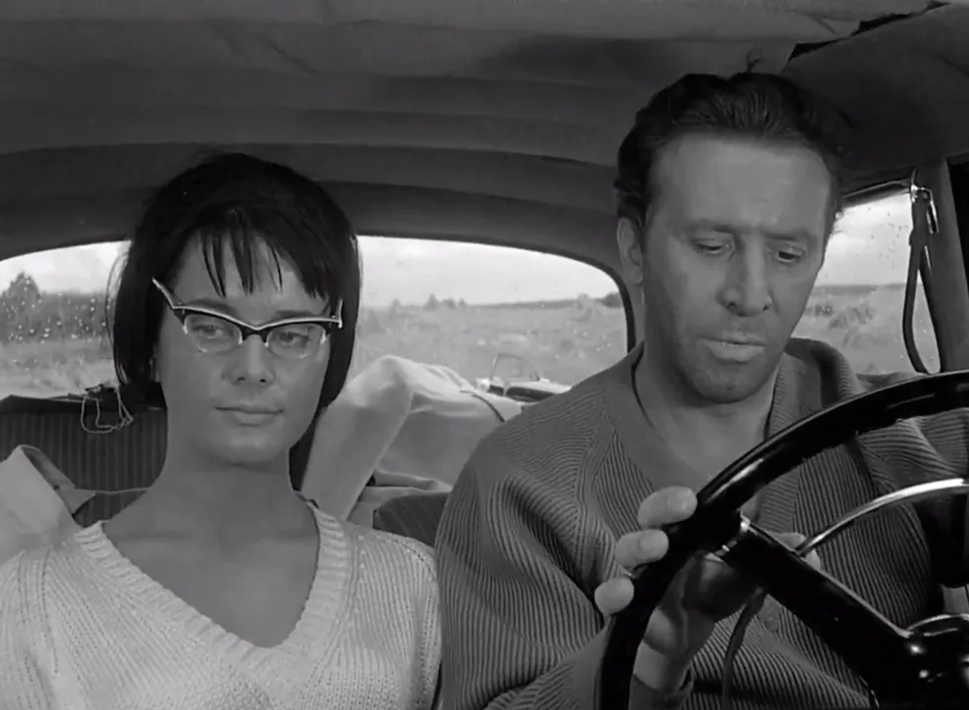 Leon Niemczyk and Jolanta Umecka in Knife in the Water (1962)
