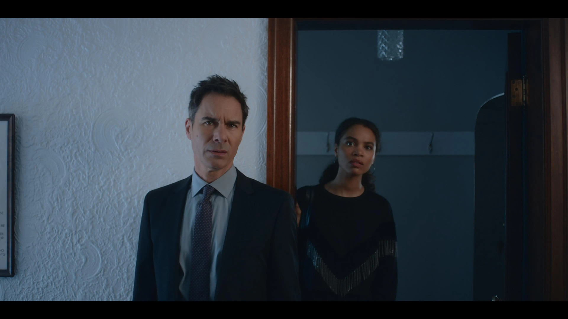 Eric McCormack and Nesta Cooper in Travelers (2016)