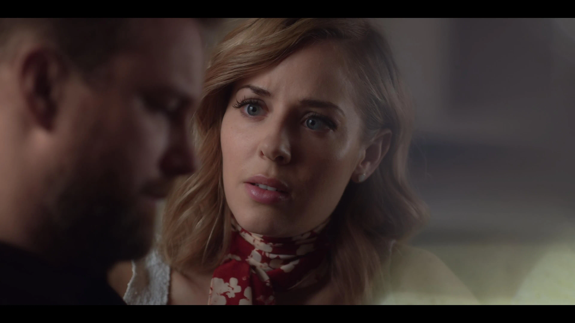 Patrick Gilmore and MacKenzie Porter in Travelers (2016)