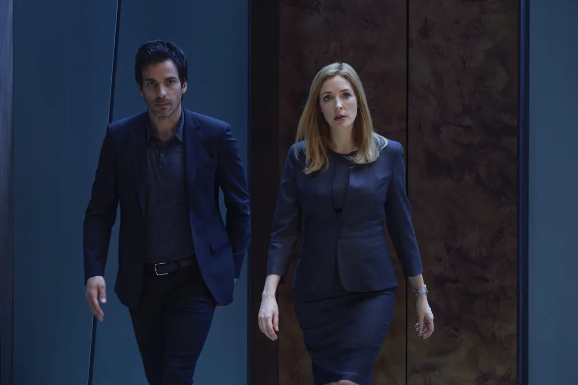 Jennifer Finnigan and Santiago Cabrera in Salvation (2017)