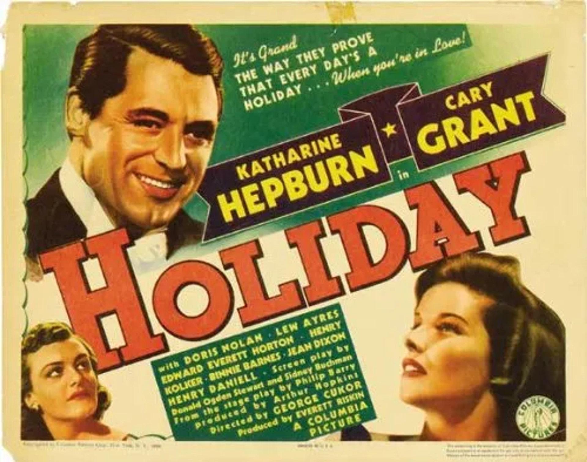 Cary Grant, Katharine Hepburn, and Doris Nolan in Holiday (1938)