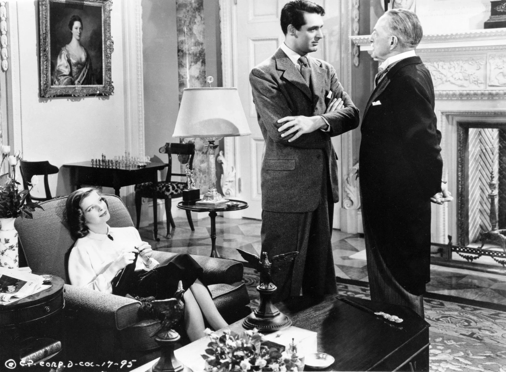 Cary Grant, Katharine Hepburn, and Henry Kolker in Holiday (1938)