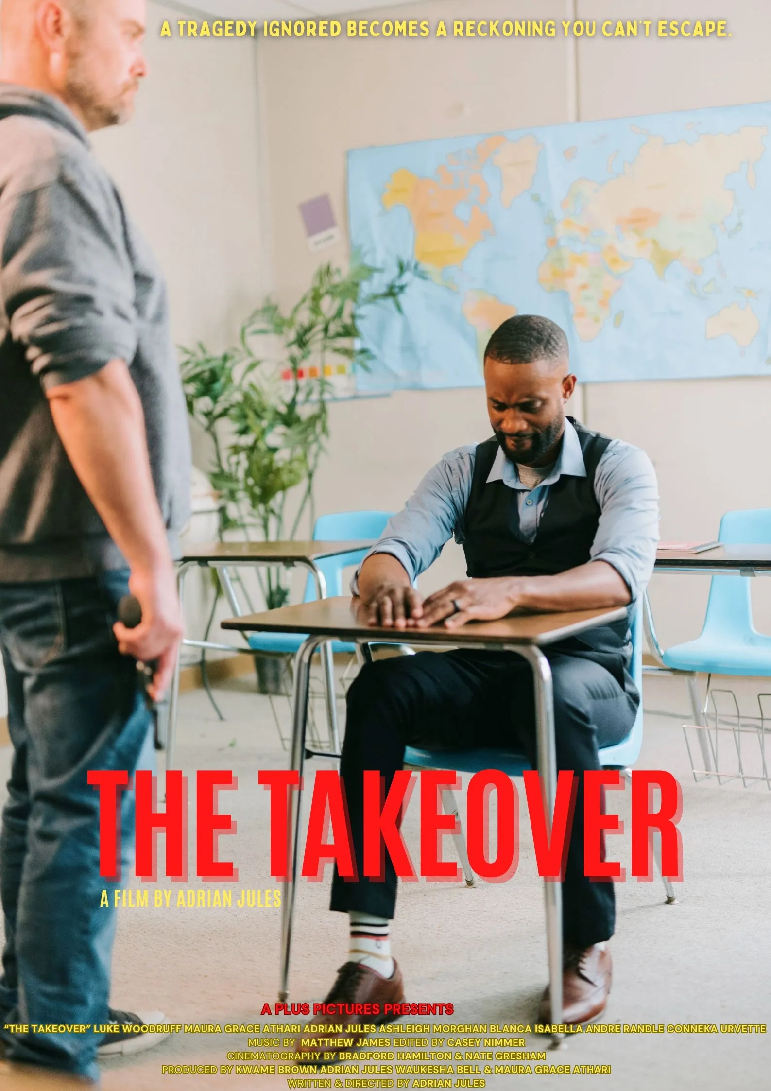 Luke Woodruff and Adrian Jules in The Takeover (2025)