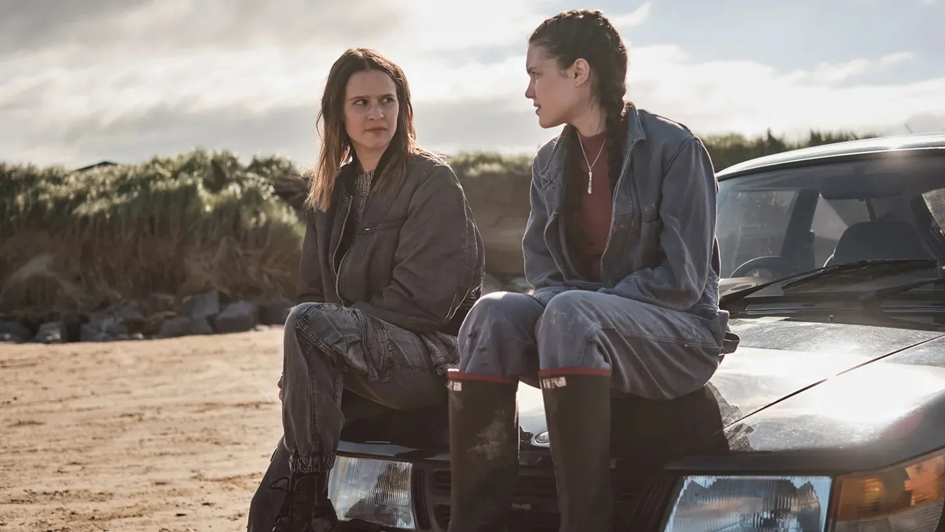 Clara Rugaard and Chloé Sweetlove in The Crow Girl (2025)