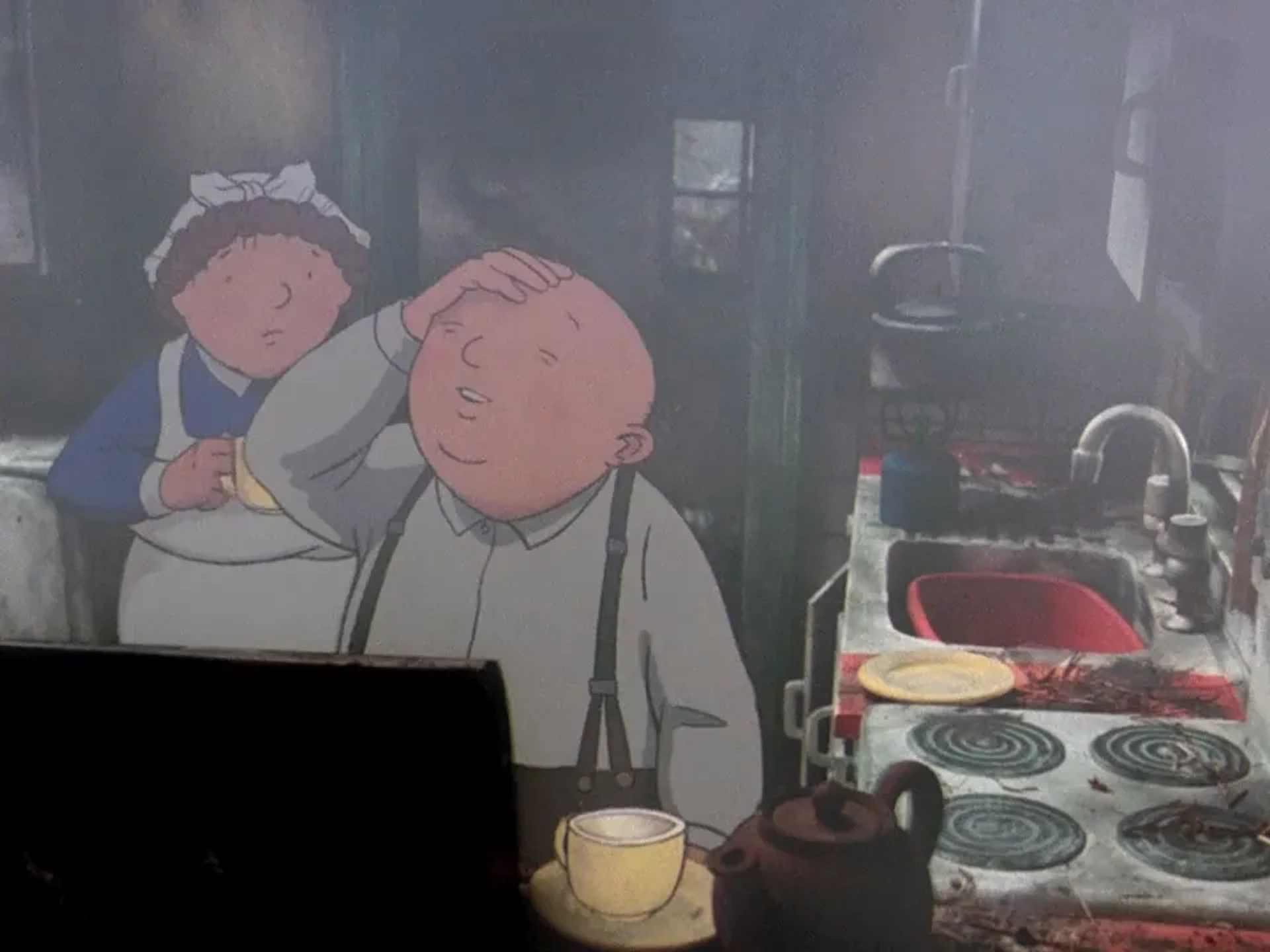 Peggy Ashcroft and John Mills in When the Wind Blows (1986)