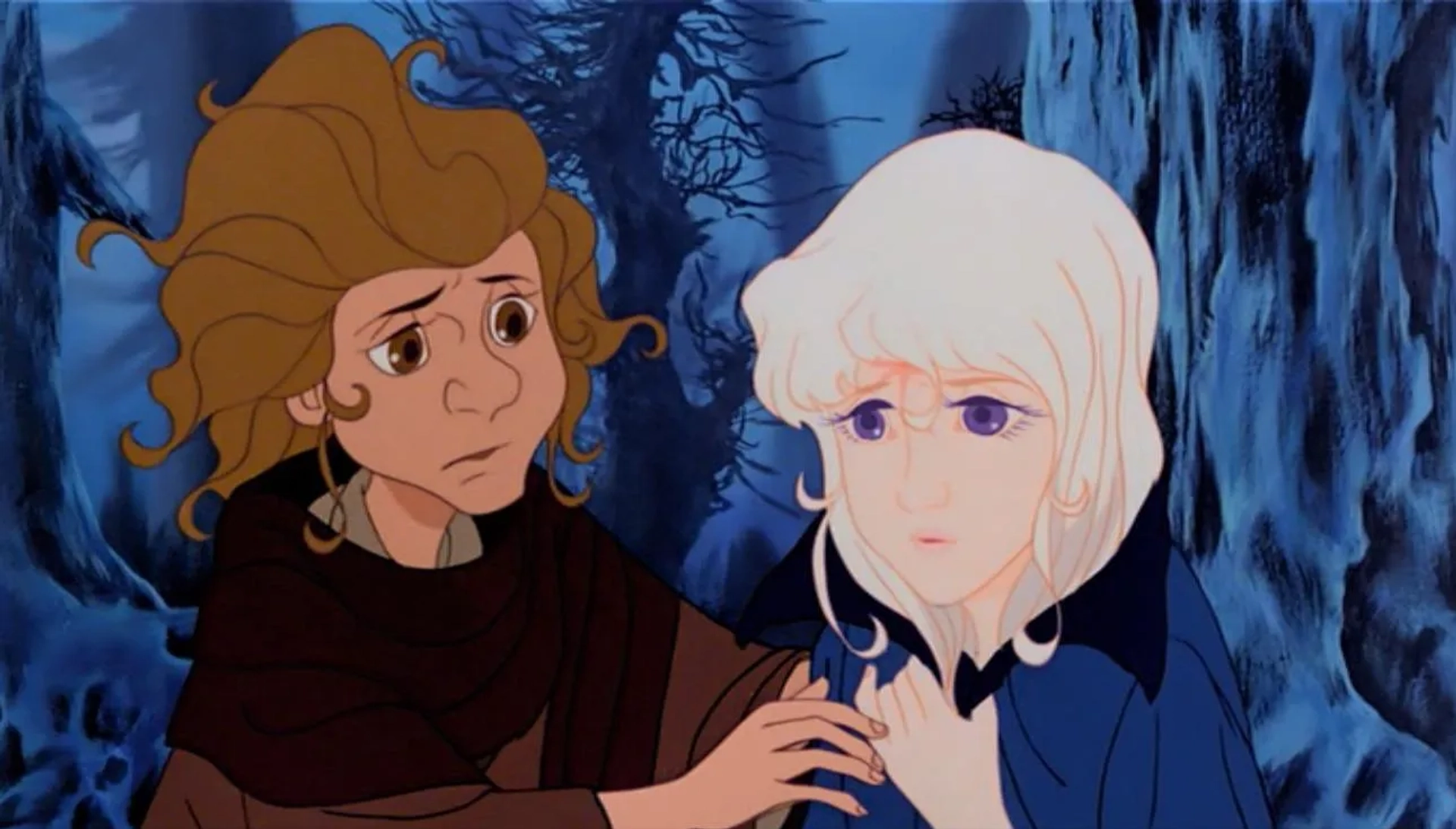 Mia Farrow and Tammy Grimes in The Last Unicorn (1982)