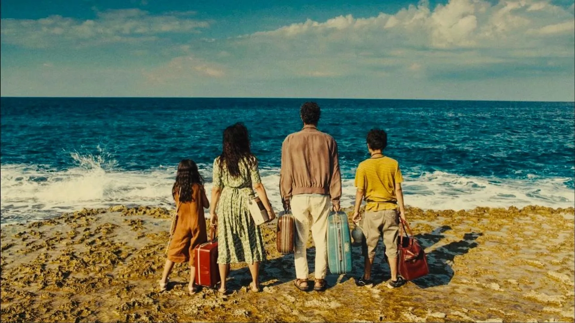 Riman Al Rafeea, Nadine Labaki, Ziad Bakri, and Zain Al Rafeea in The Sand Castle (2024)