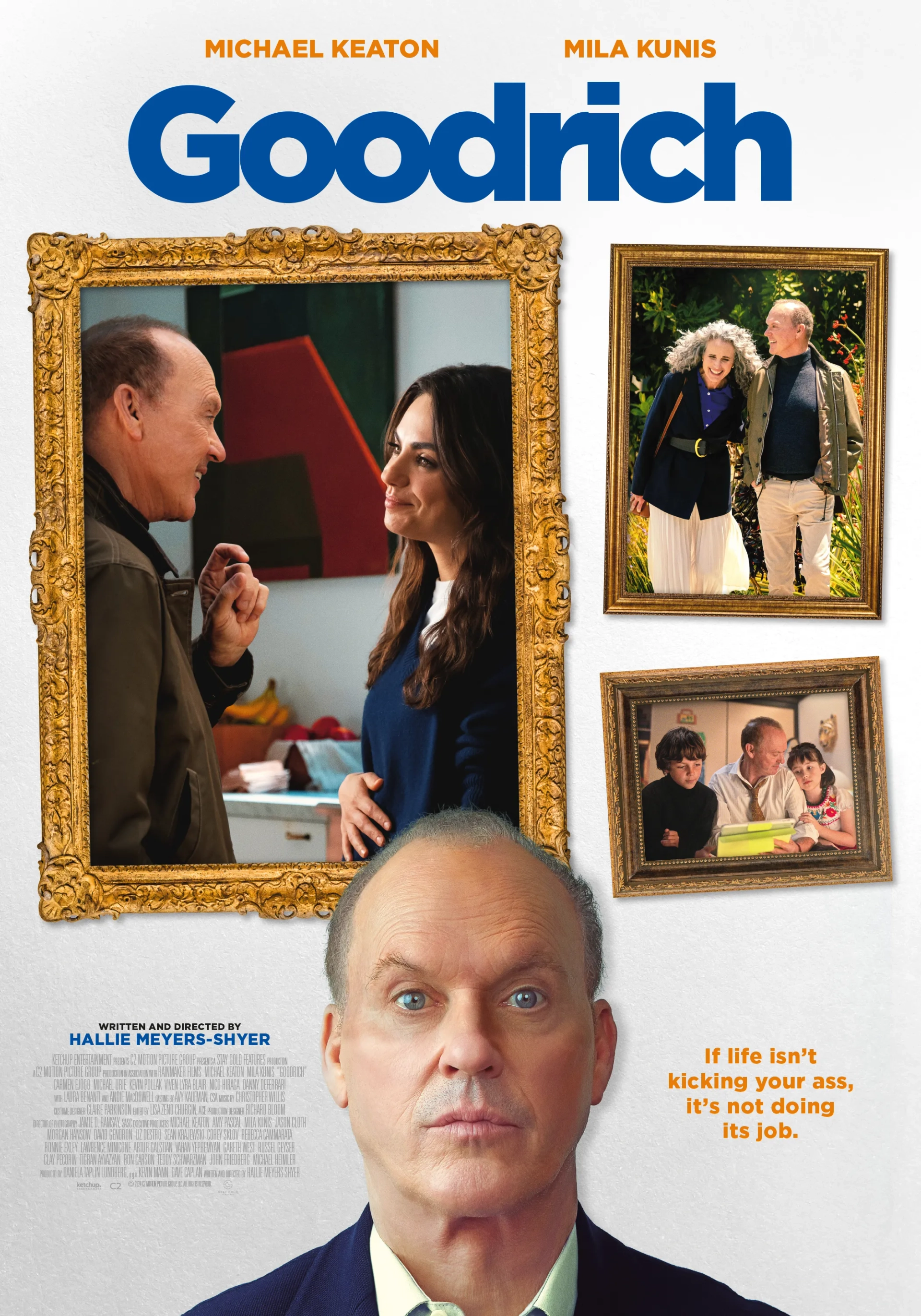 Michael Keaton, Andie MacDowell, and Mila Kunis in Goodrich (2024)