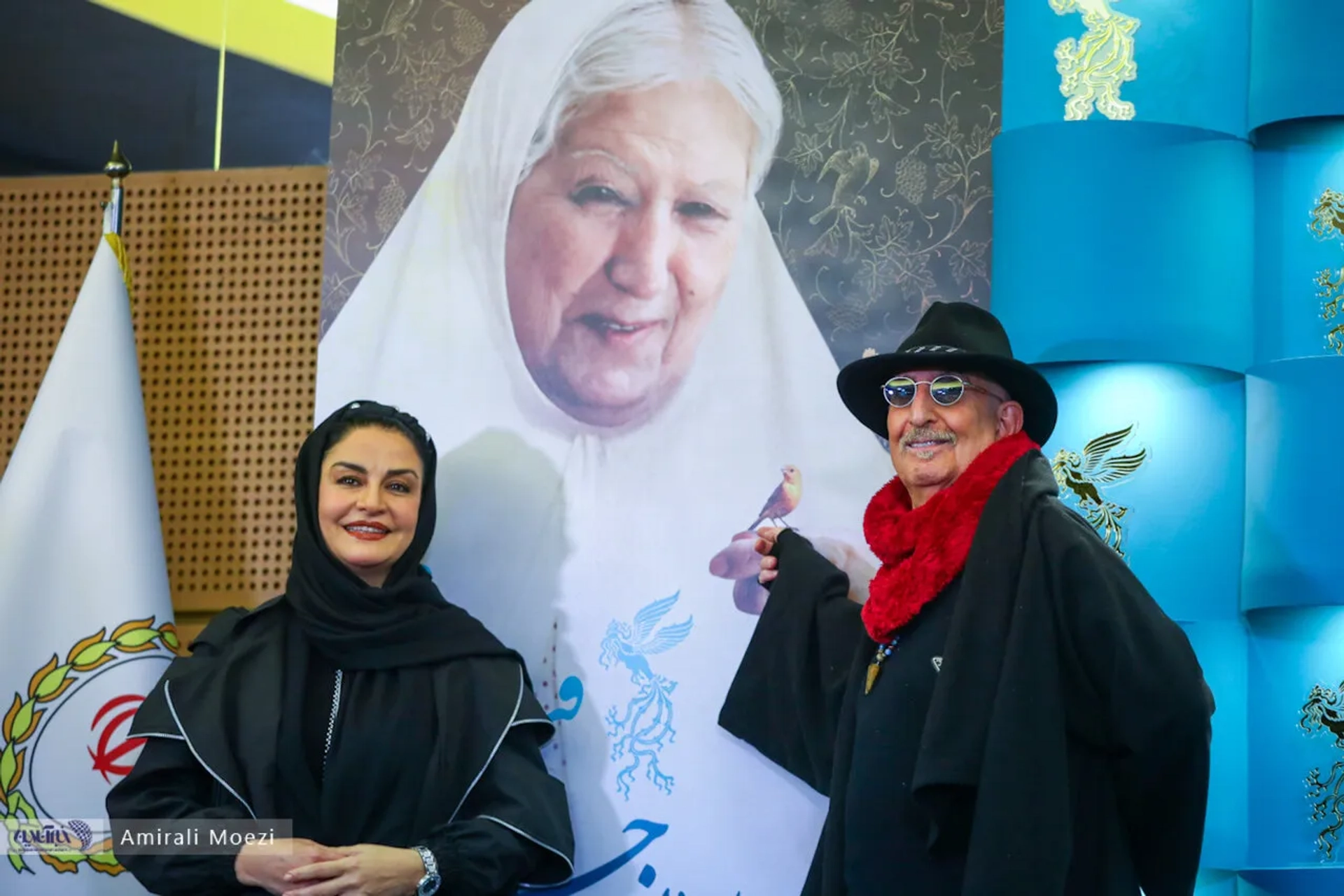 Merila Zare'i and Farhad Aeish at an event for Moses the Kalimullah: At Dawn (2025)