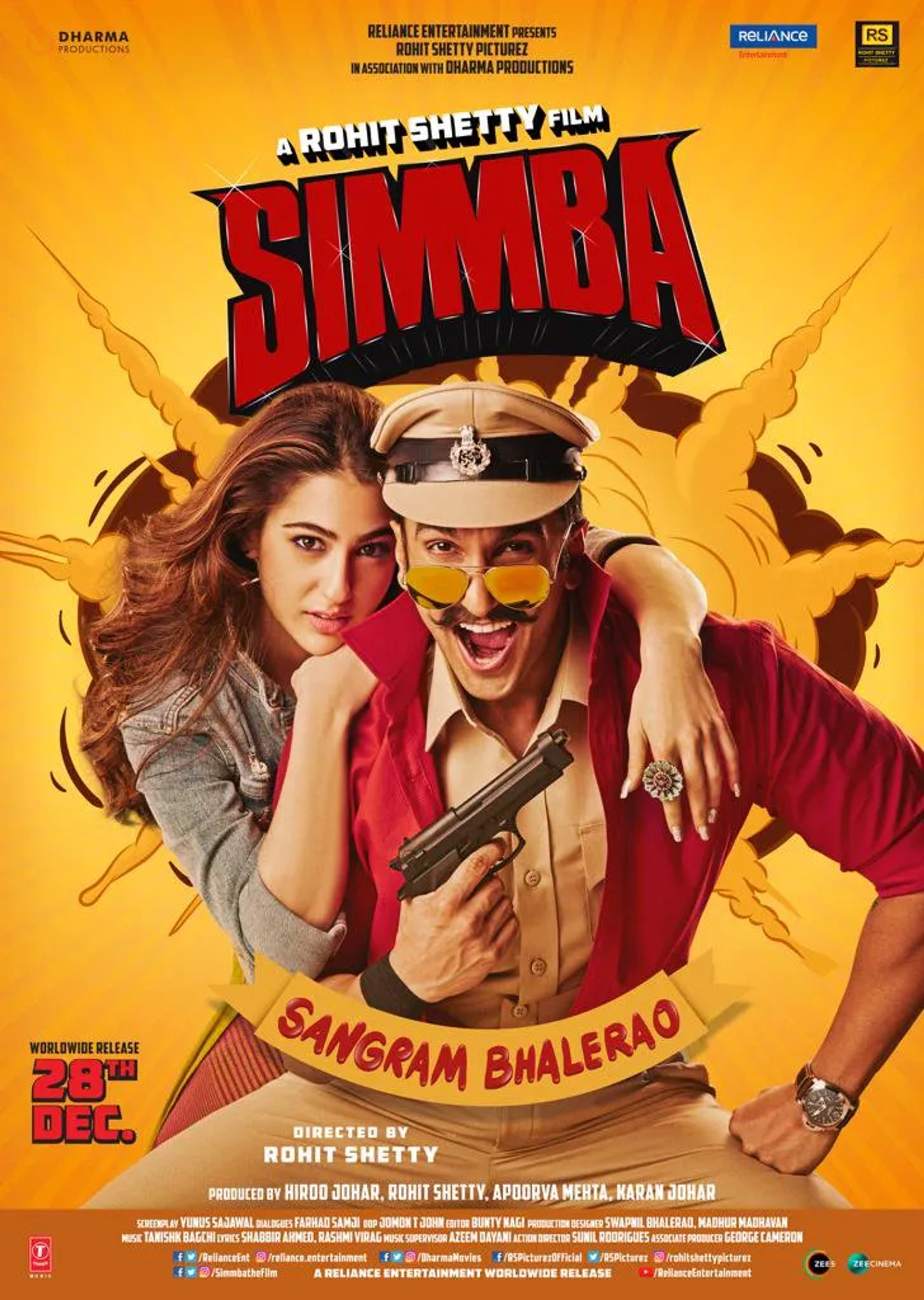 Ranveer Singh and Sara Ali Khan in Simmba (2018)
