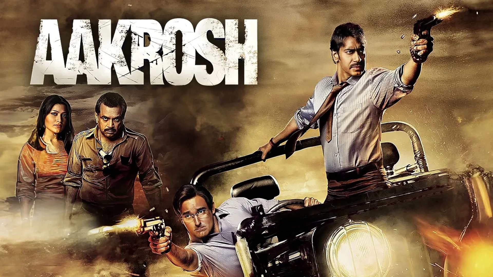 Ajay Devgn, Akshaye Khanna, and Paresh Rawal in Aakrosh (2010)