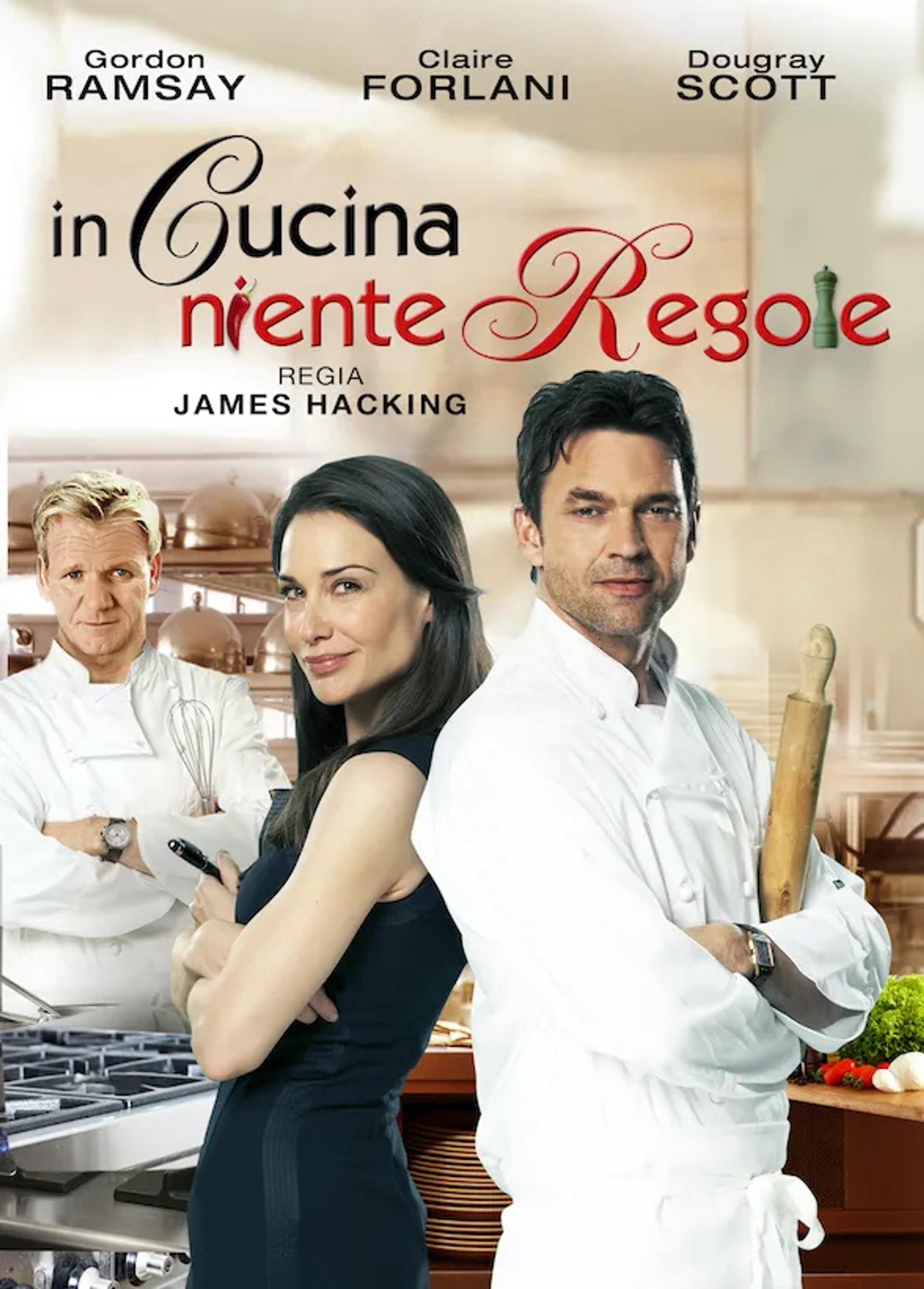 Claire Forlani, Dougray Scott, and Gordon Ramsay in Love's Kitchen (2011)
