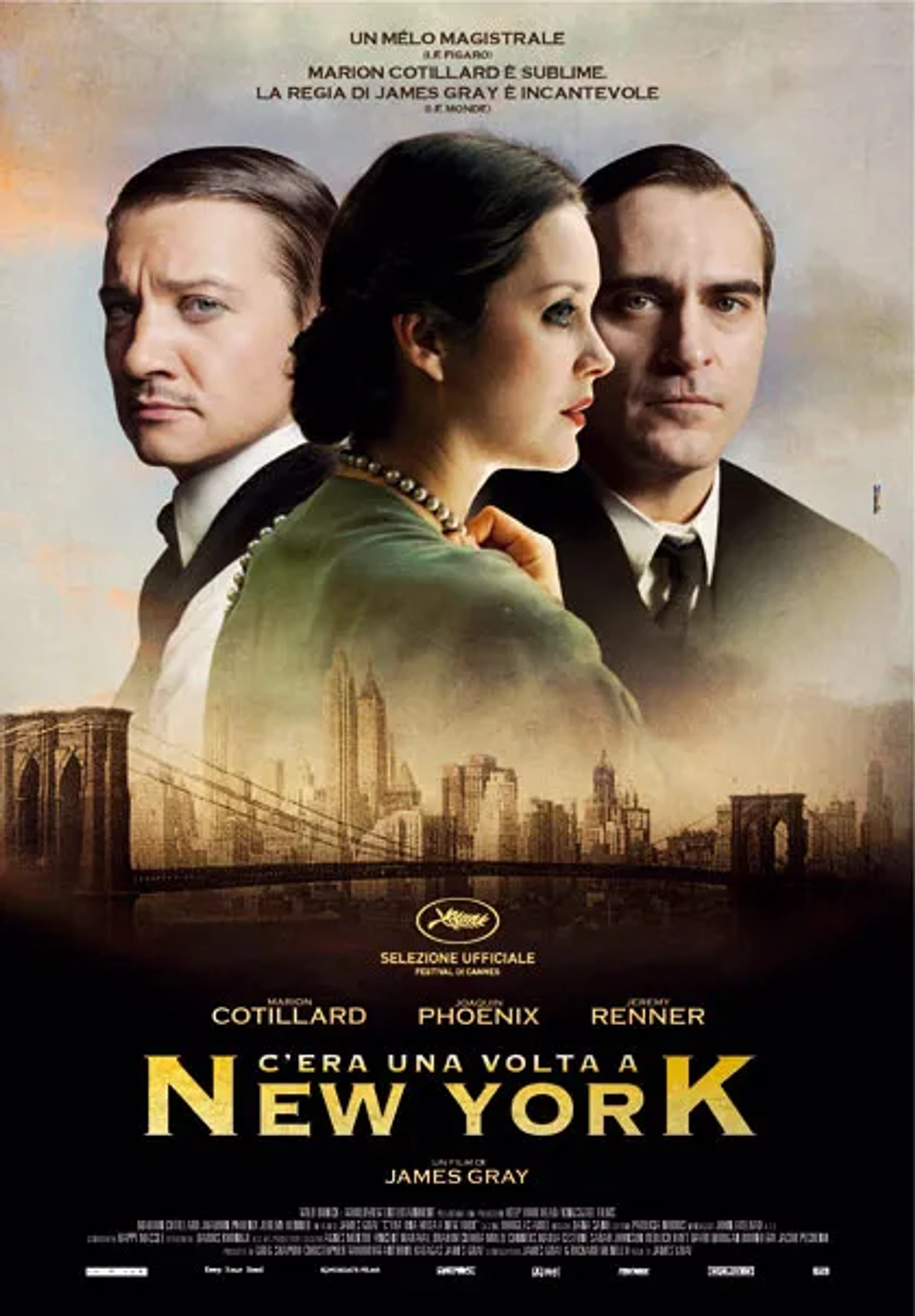 Joaquin Phoenix, Marion Cotillard, and Jeremy Renner in The Immigrant (2013)