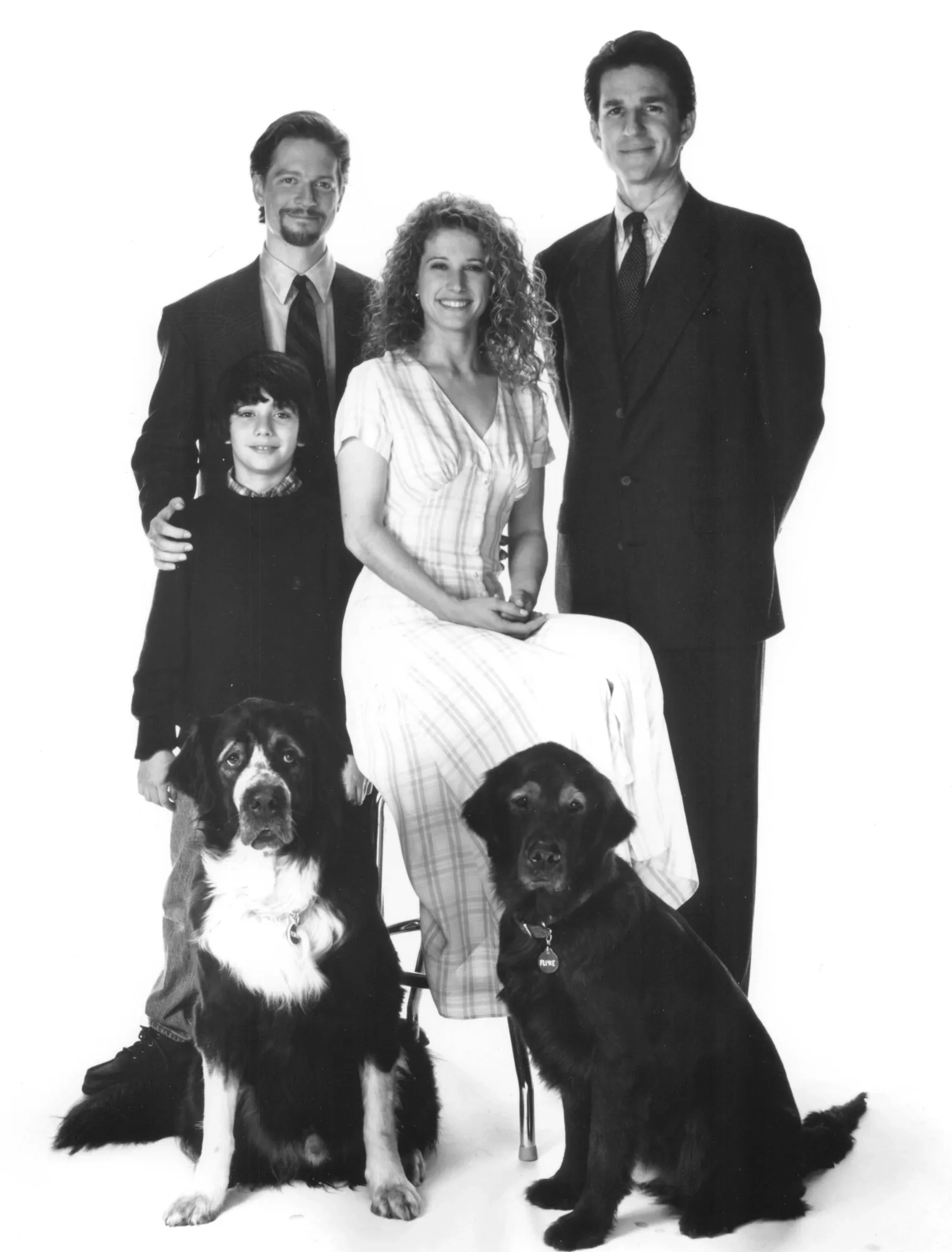 Matthew Modine, Eric Stoltz, Nancy Travis, and Max Pomeranc in Fluke (1995)