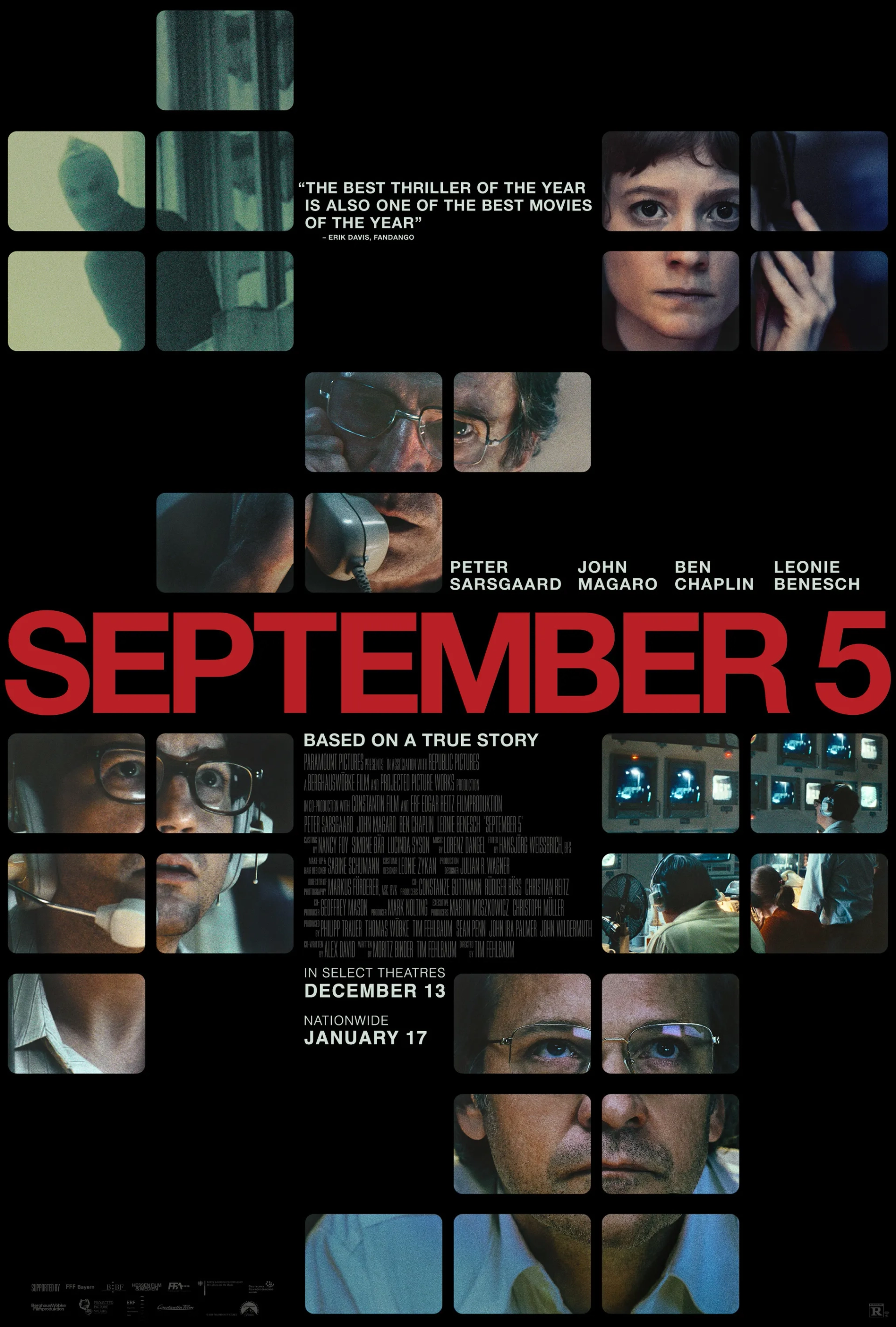 Ben Chaplin, Peter Sarsgaard, John Magaro, and Leonie Benesch in September 5 (2024)