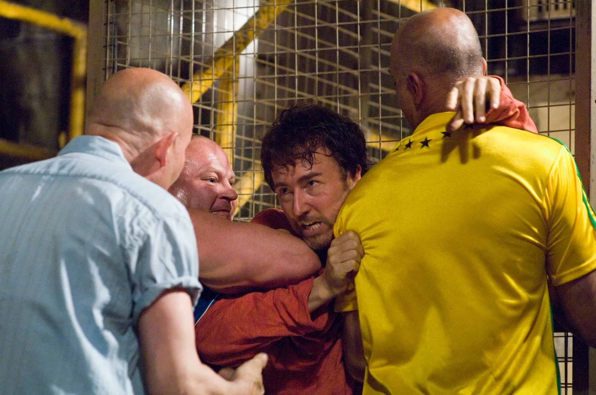 Edward Norton, Nick Alachiotis, Pedro Salvín, and Julio Cesar Torres Dantas in The Incredible Hulk (2008)