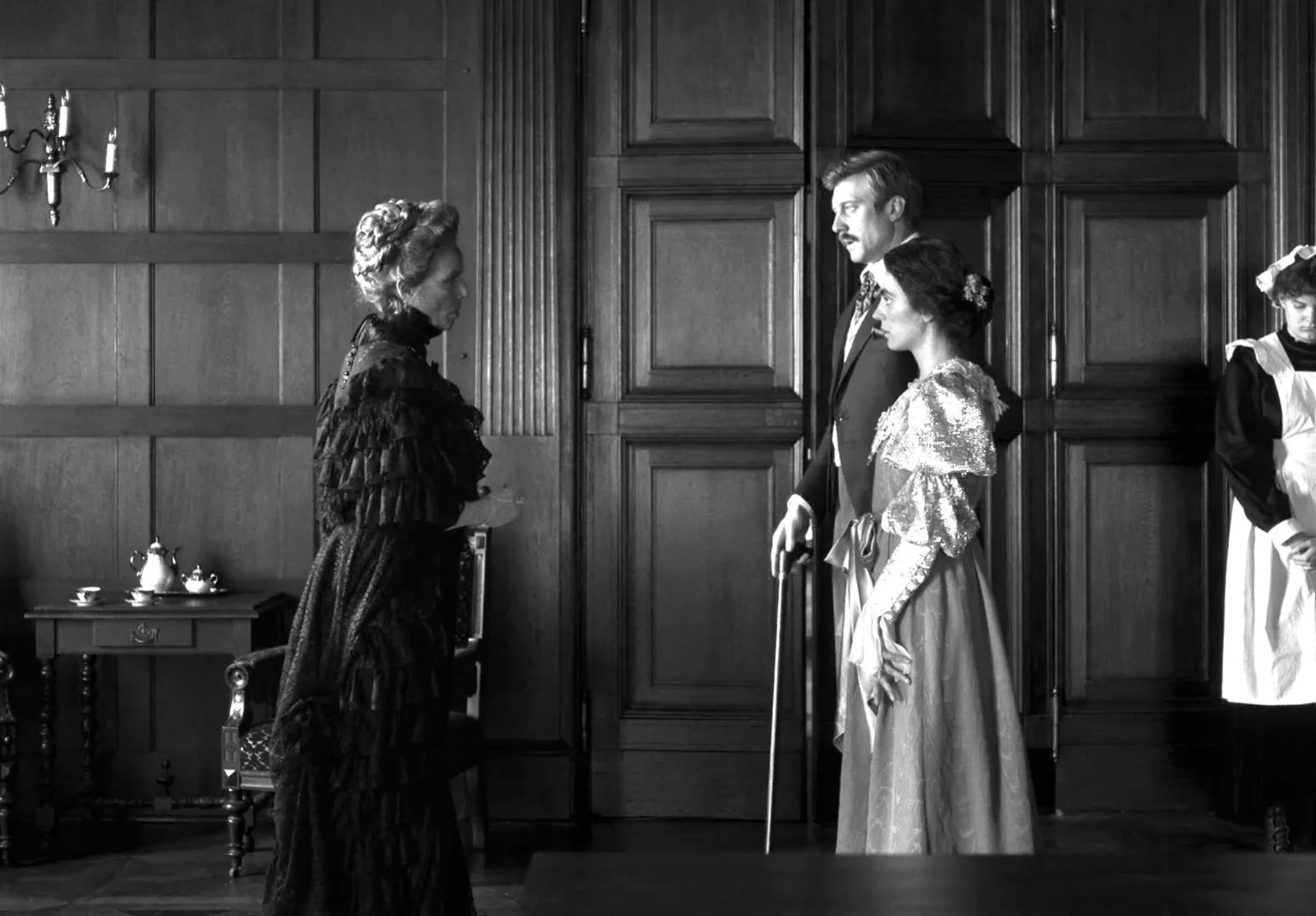 Benedikte Hansen, Cordelia Majgaard, Vic Carmen Sonne, and Joachim Fjelstrup in The Girl with the Needle (2024)