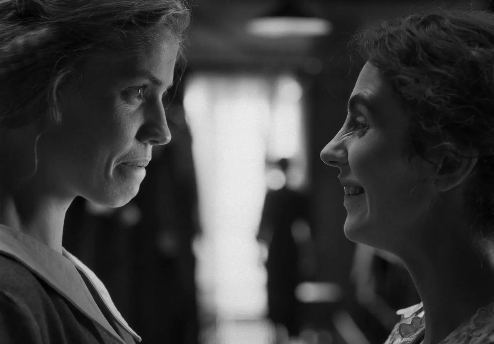Vic Carmen Sonne and Tessa Hoder in The Girl with the Needle (2024)