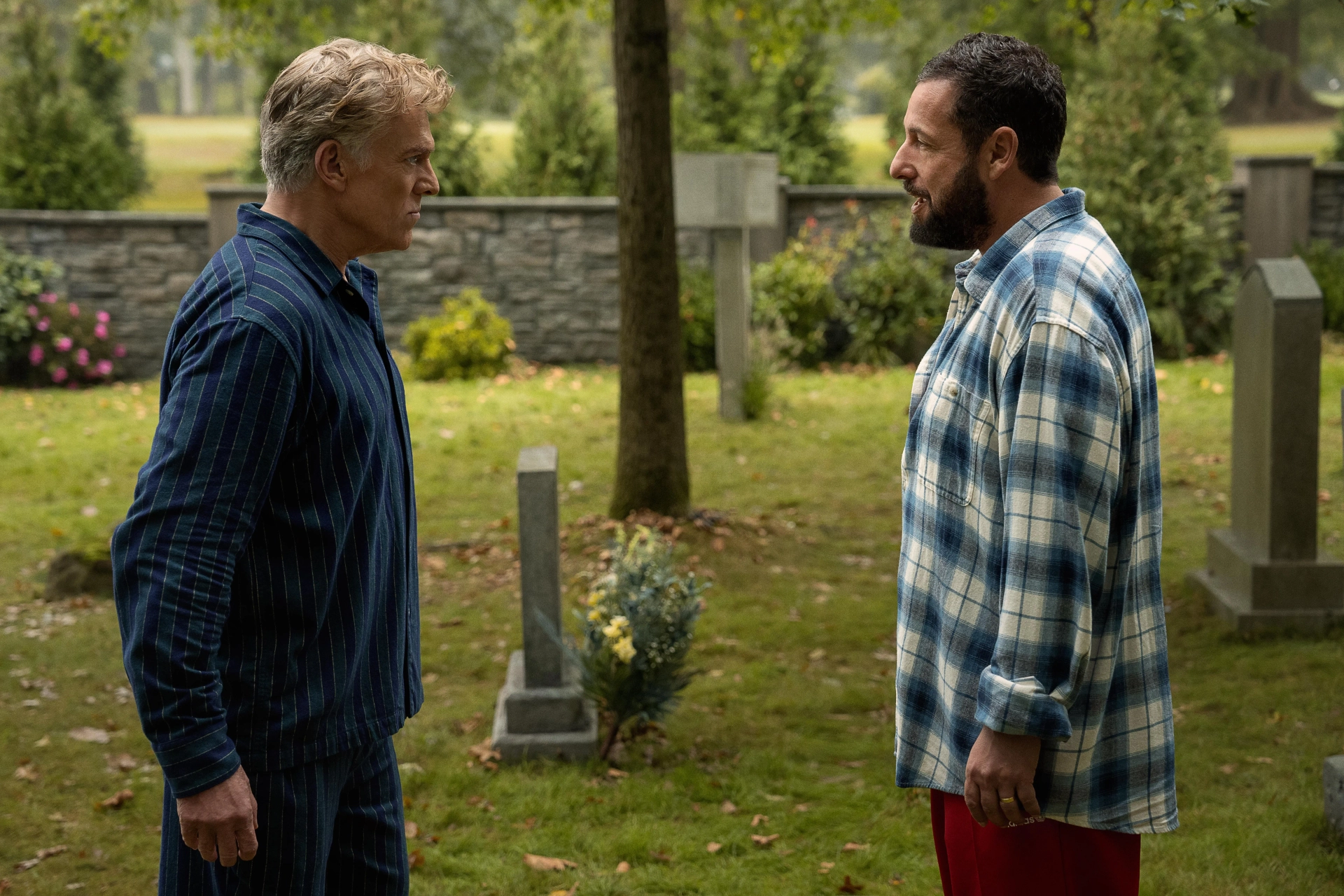 Adam Sandler, Christopher McDonald, and Scott Yamano in Happy Gilmore 2 (2025)