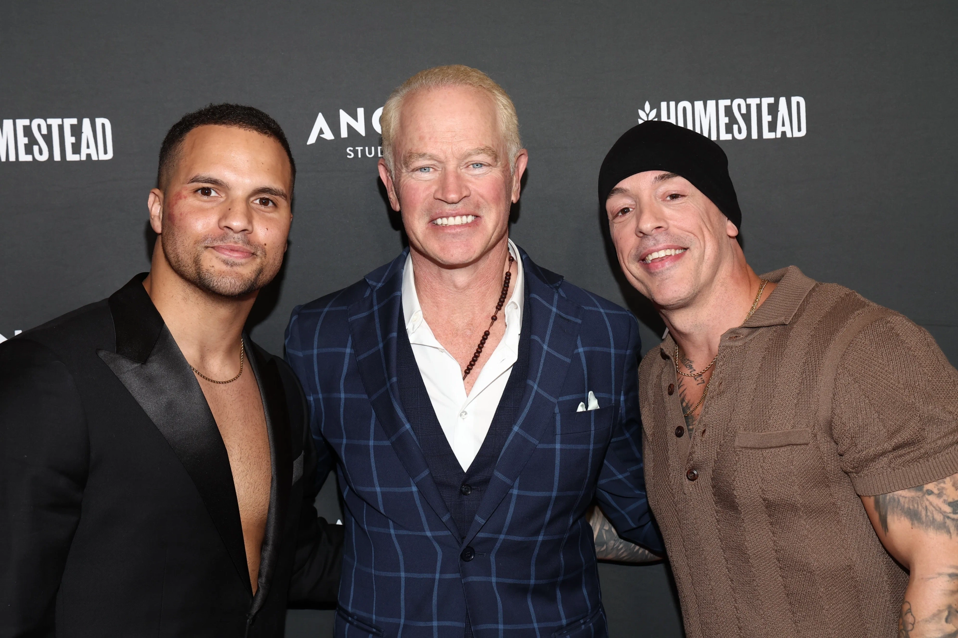 Emmanuel McCord, Neal McDonough, and Kevin Lawson at the Homestead Premiere in Los Angeles