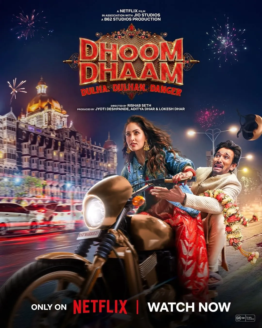 Pratik Gandhi and Yami Gautam in Dhoom Dhaam (2025)