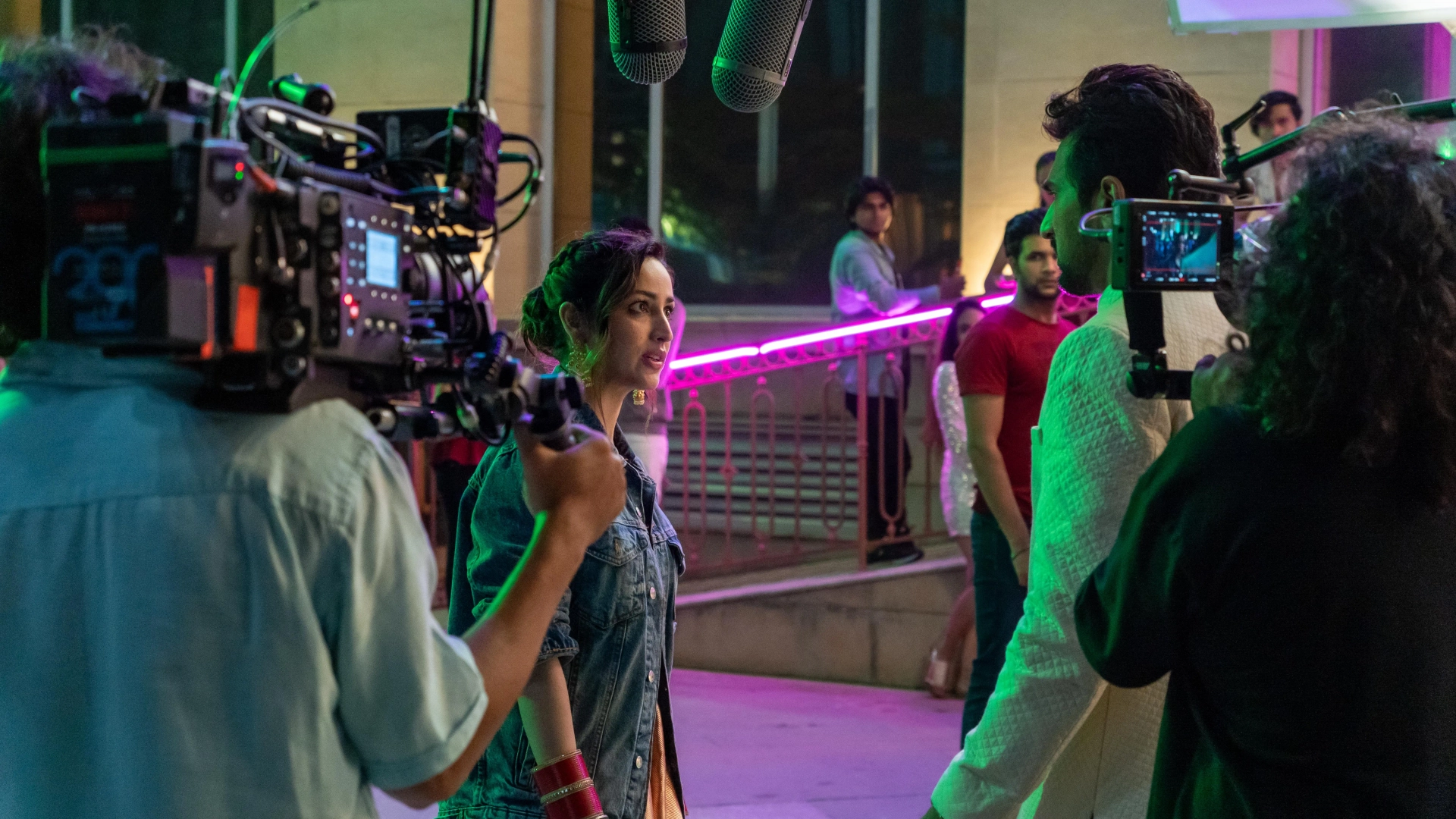 Pratik Gandhi, Rishab Seth, Yami Gautam, and Siddharth Vasani in Dhoom Dhaam (2025)