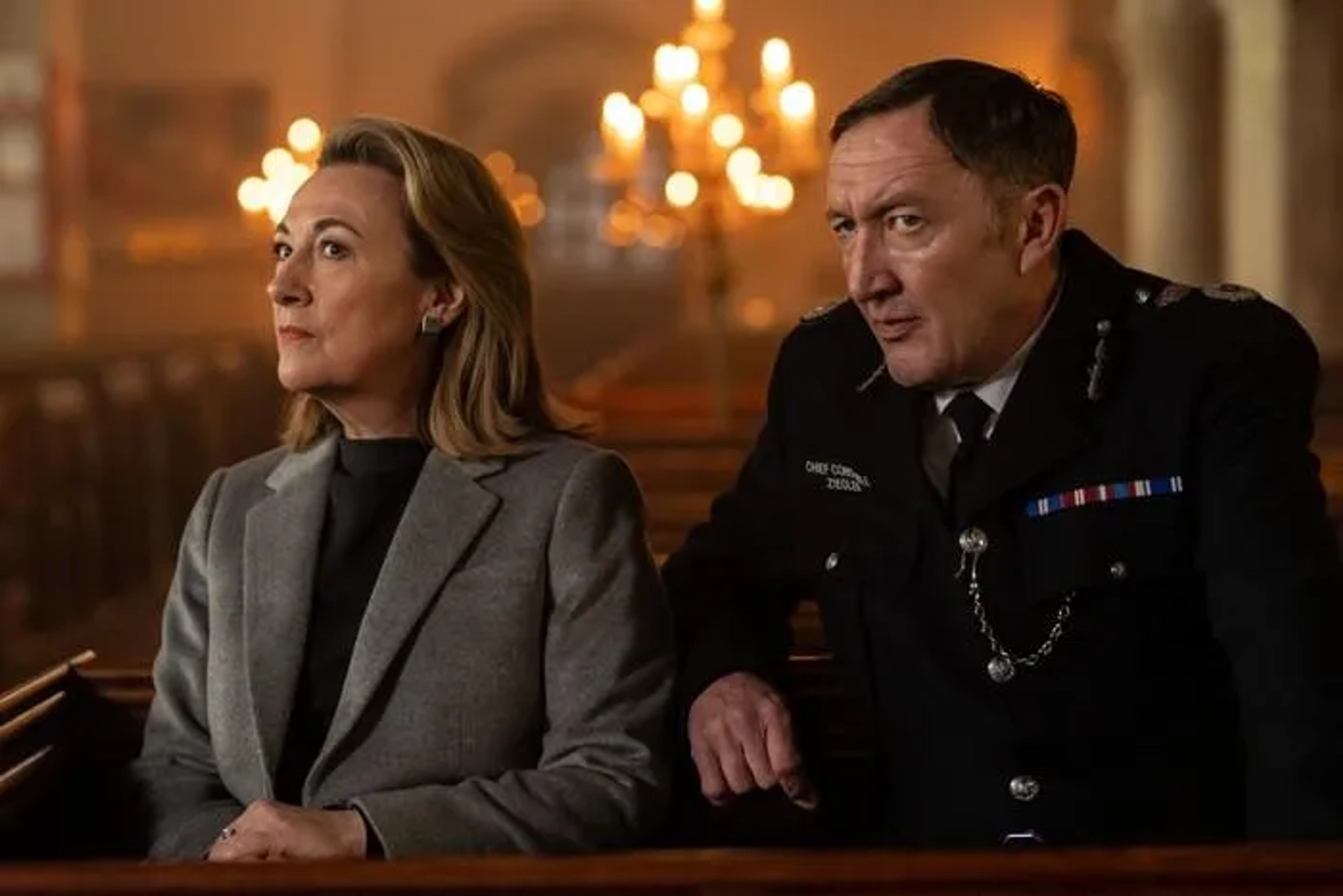 Dorothy Atkinson and Ralph Ineson in Ludwig (2024)