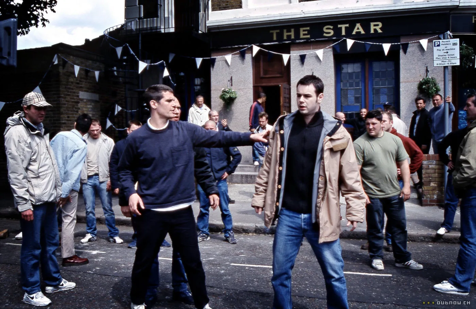 Tony Denham, Danny Dyer, and Frank Harper in The Football Factory (2004)
