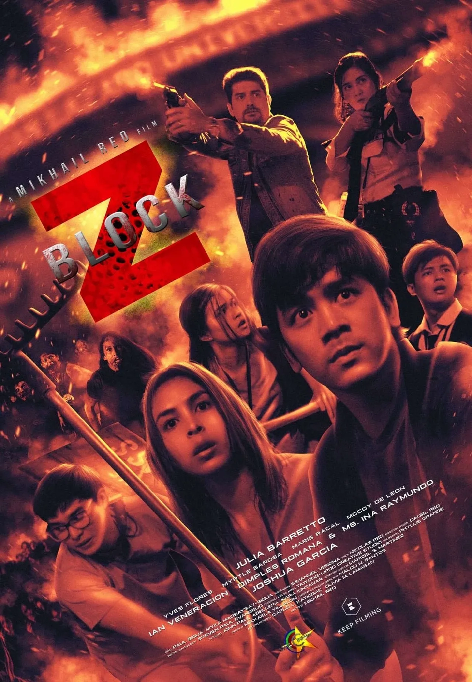 Ina Raymundo, Ian Veneracion, Dimples Romana, Julia Barretto, Yves Flores, McCoy De Leon, Maris Racal, and Joshua Garcia in Block Z (2020)