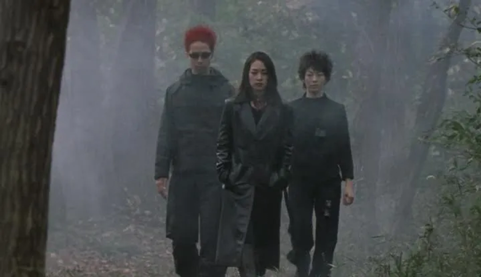 Hoshimi Asai, Takehiro Katayama, and Ayumi Yoshihara in Versus (2000)