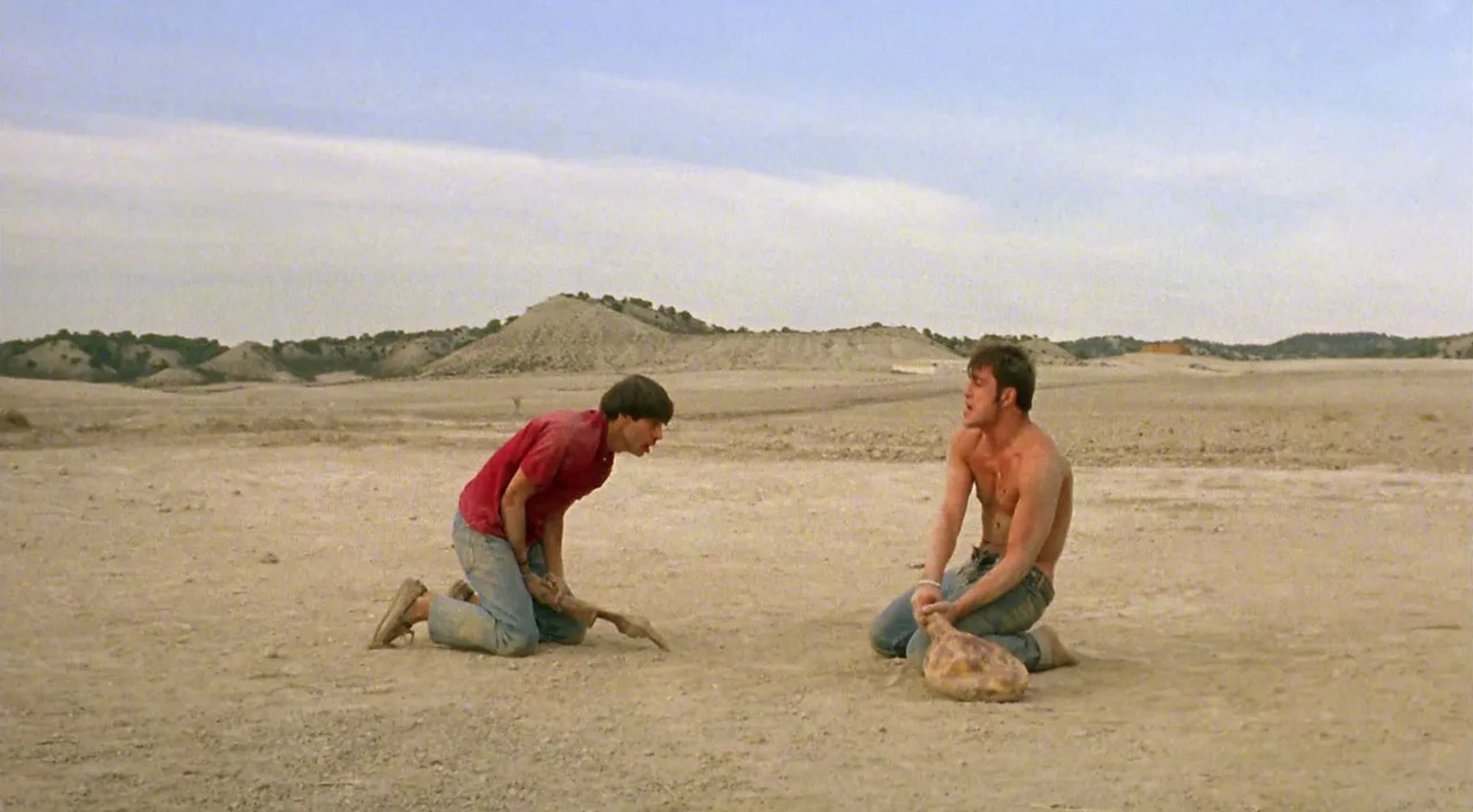 Javier Bardem and Jordi Mollà in Jamón, Jamón (1992)