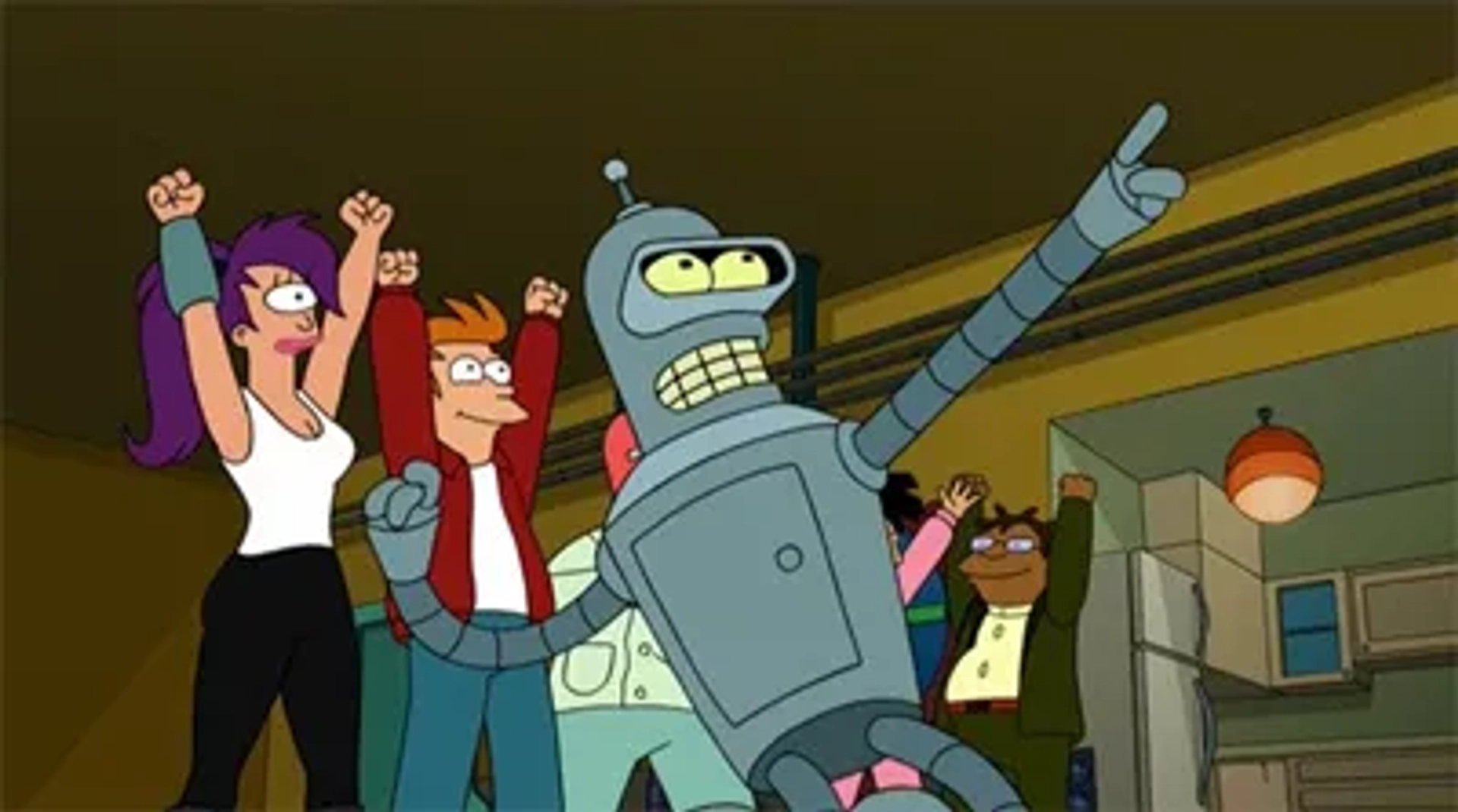 Katey Sagal, John DiMaggio, Phil LaMarr, Lauren Tom, and Billy West in Futurama: Bender's Big Score (2007)
