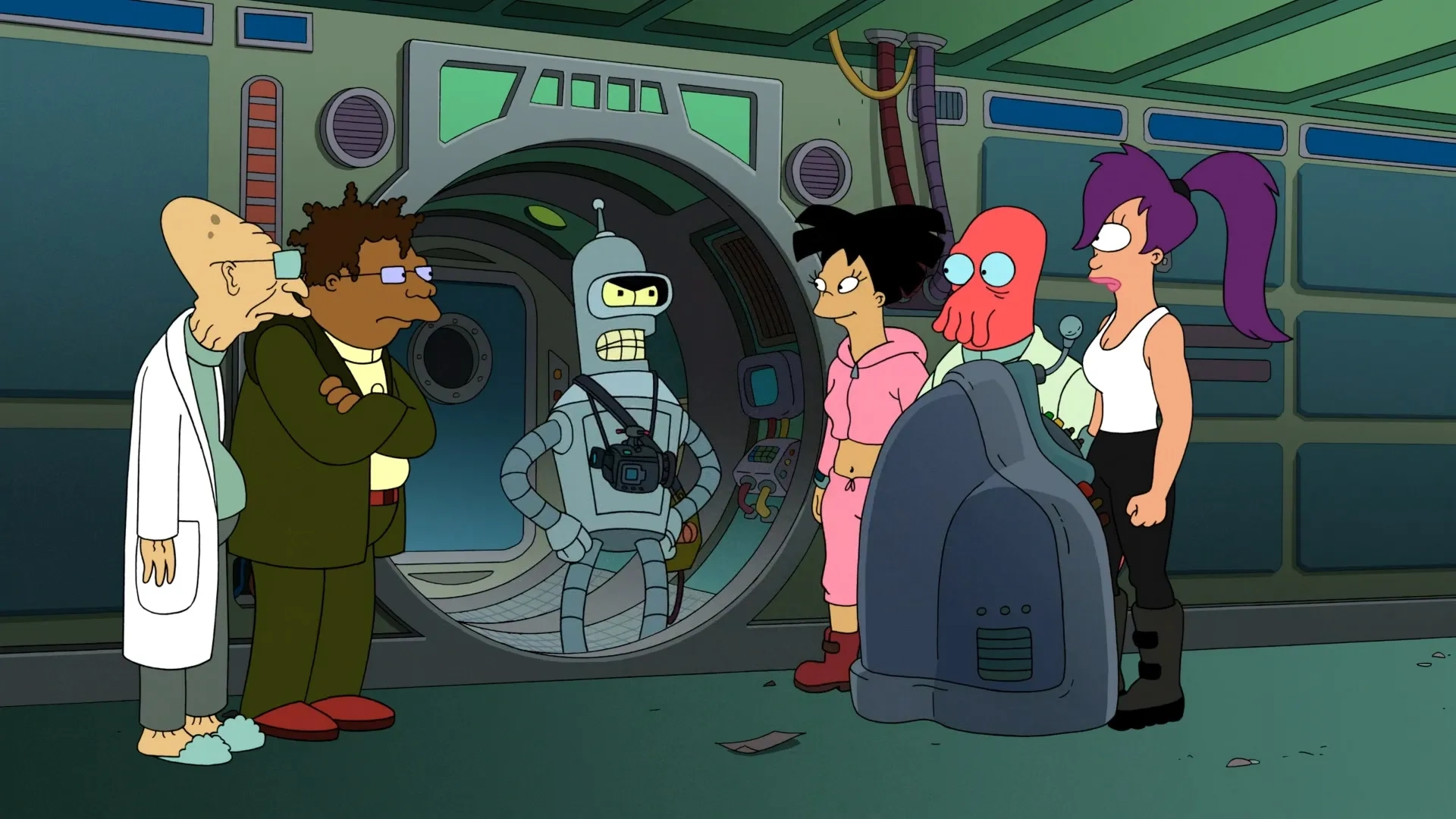 Katey Sagal, John DiMaggio, Phil LaMarr, Lauren Tom, and Billy West in Futurama: The Beast with a Billion Backs (2008)
