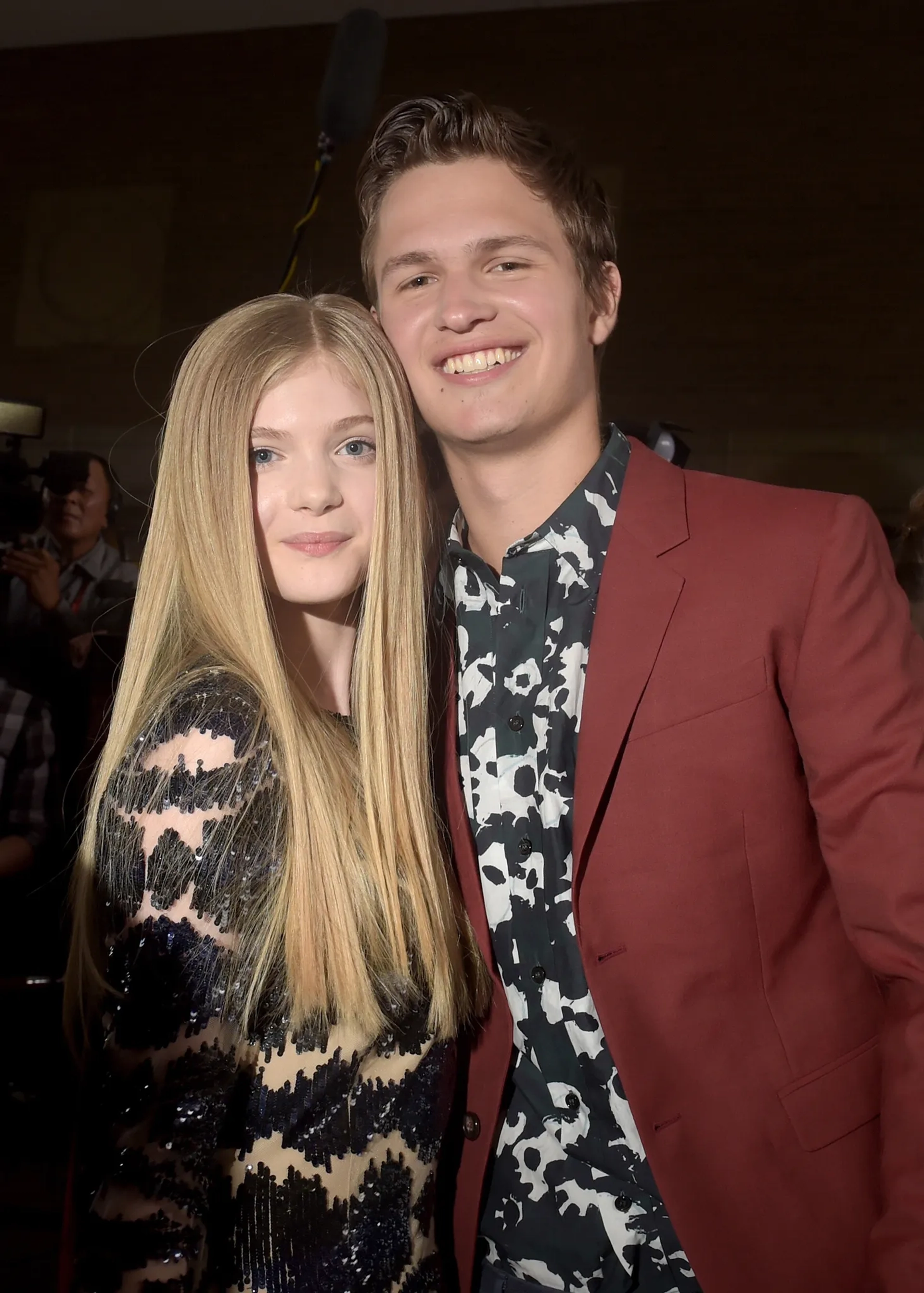 Elena Kampouris and Ansel Elgort at an event for Men, Women & Children (2014)