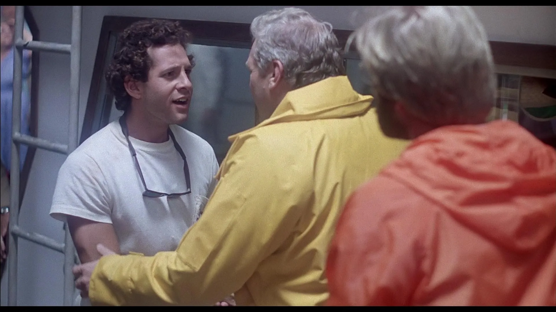 Steve Guttenberg, Brian Dennehy, and Mike Nomad in Cocoon (1985)
