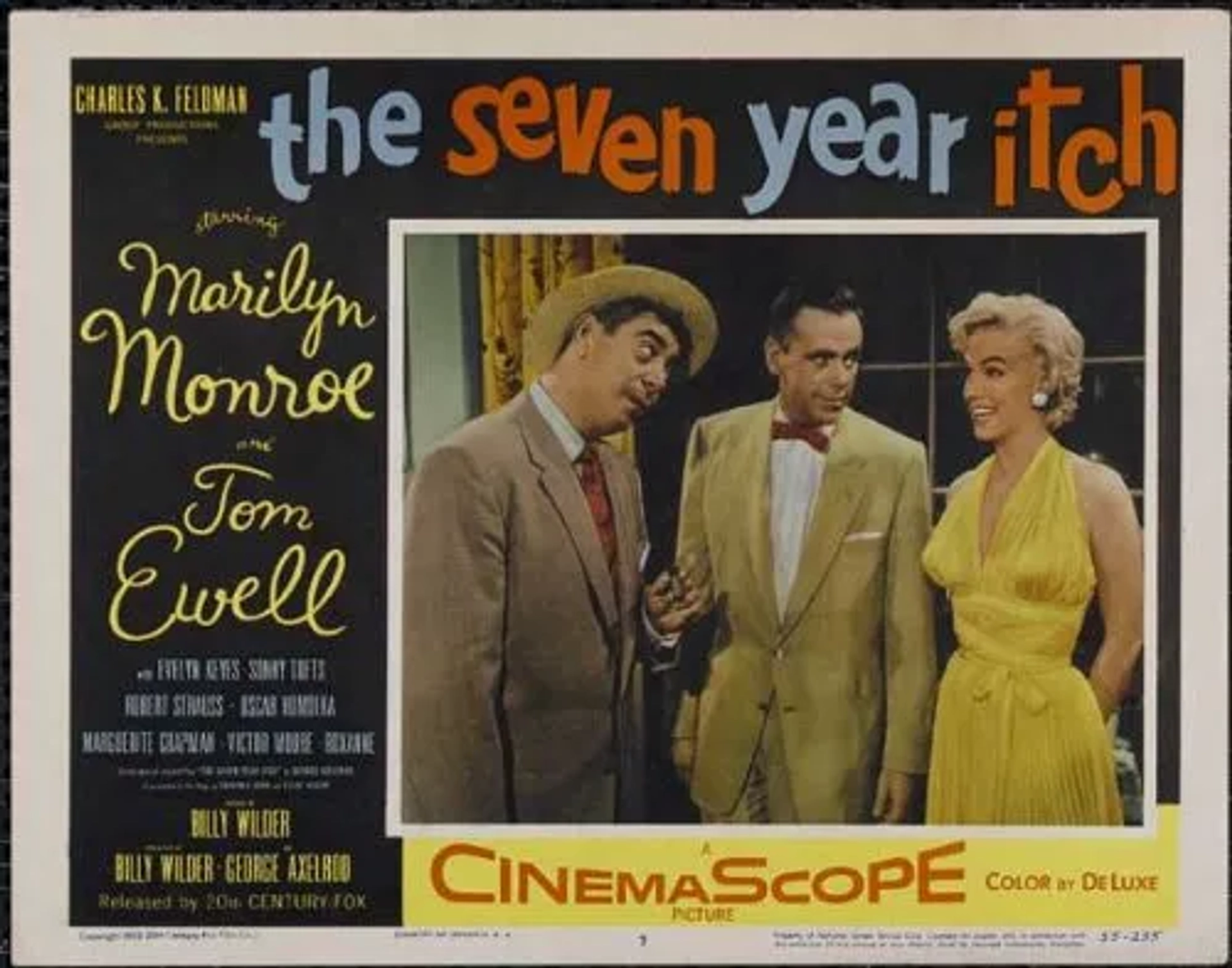 Marilyn Monroe, Tom Ewell, and Robert Strauss in The Seven Year Itch (1955)