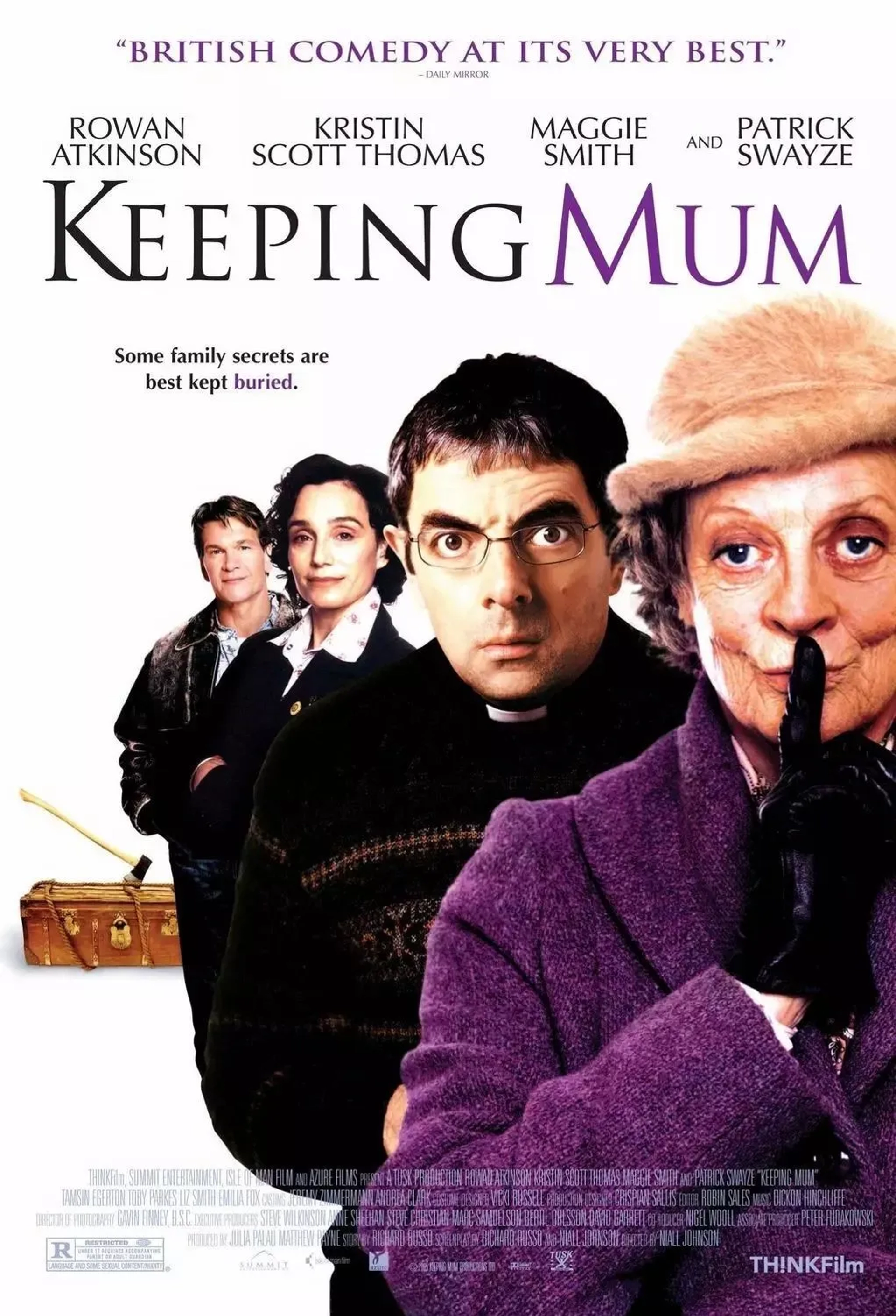 Rowan Atkinson, Kristin Scott Thomas, Patrick Swayze, and Maggie Smith in Keeping Mum (2005)