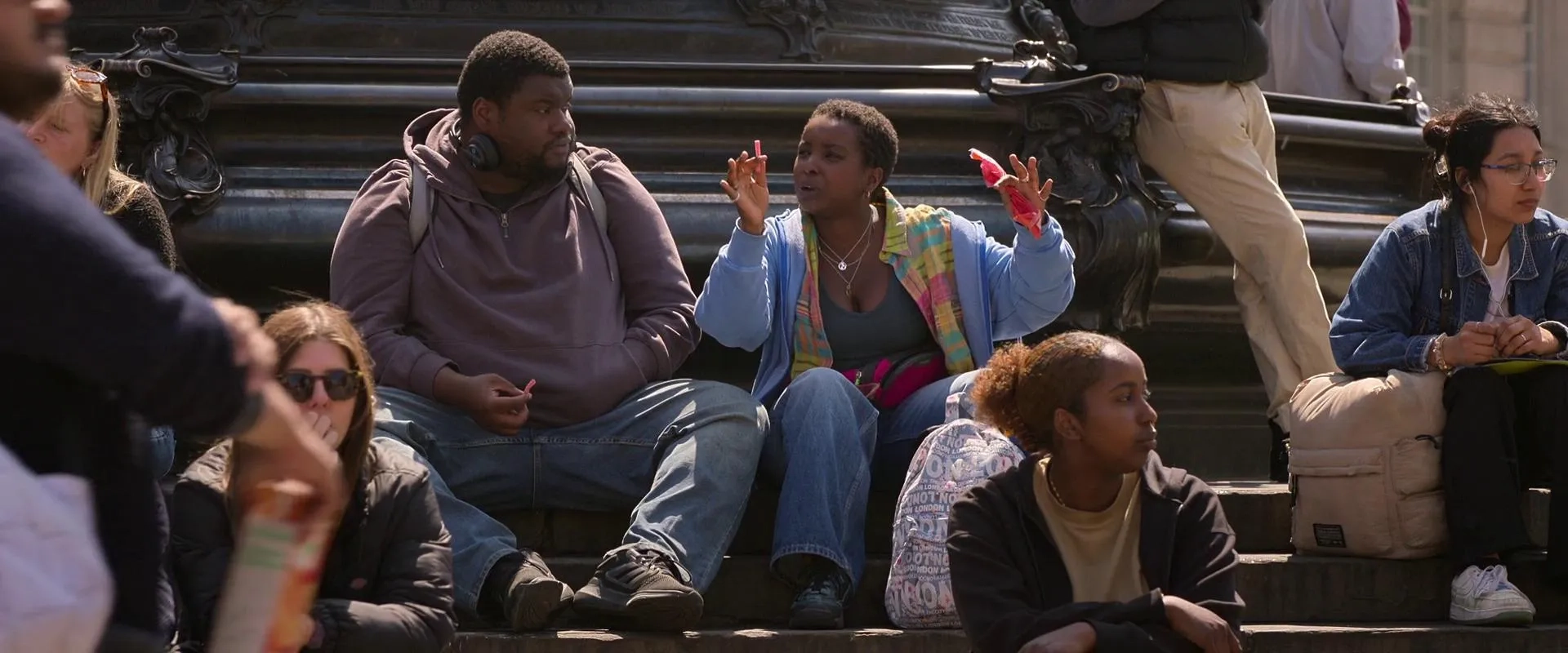 Felicita Ramundo and Tuwaine Barrett in Hard Truths (2024)